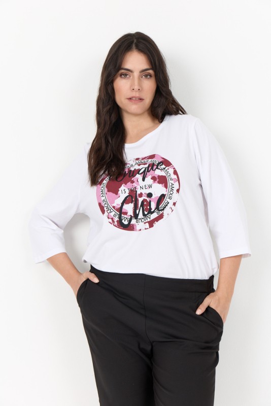 Curvy Wahelene 4 T-shirt Hvid