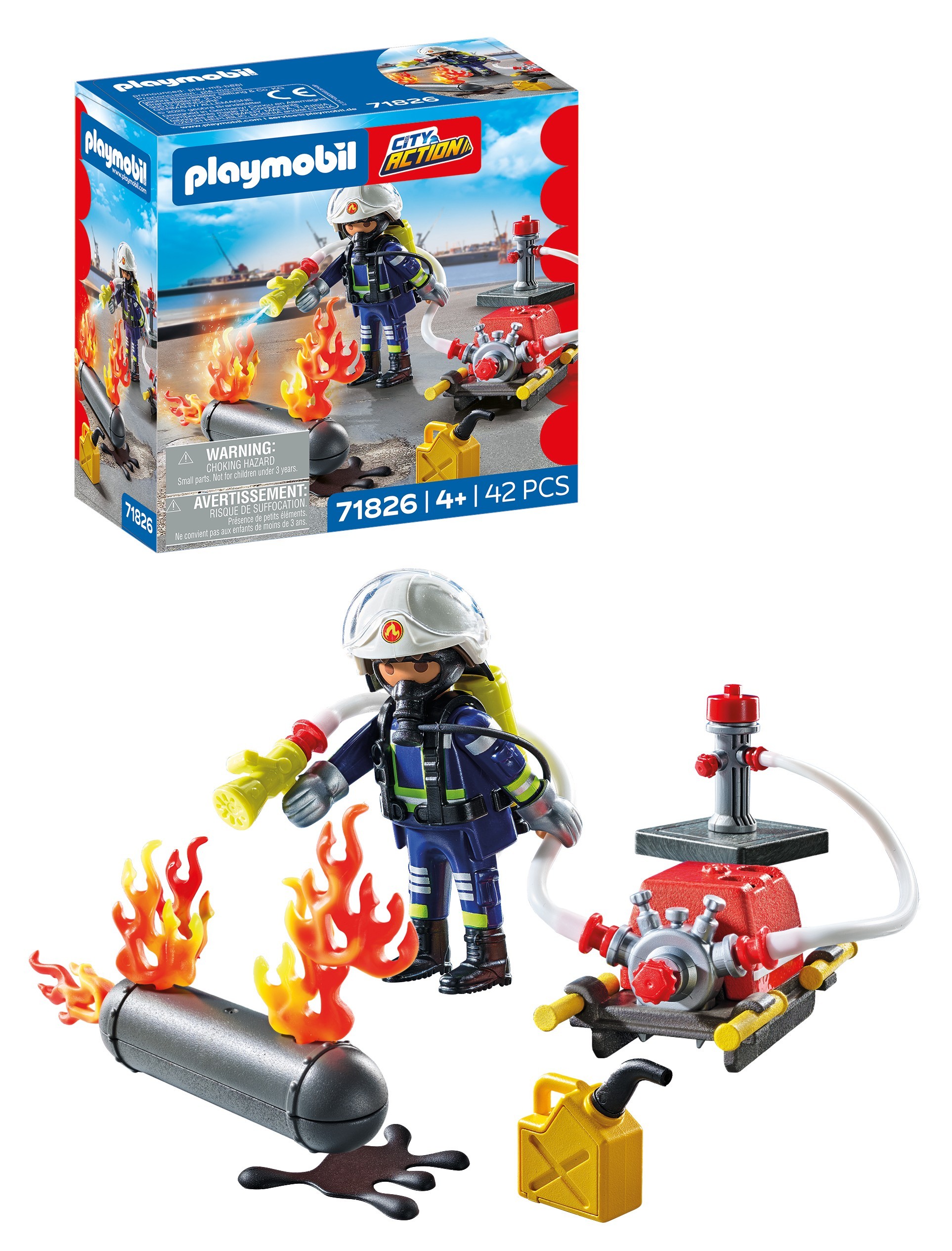 Firefighter With Water Pu