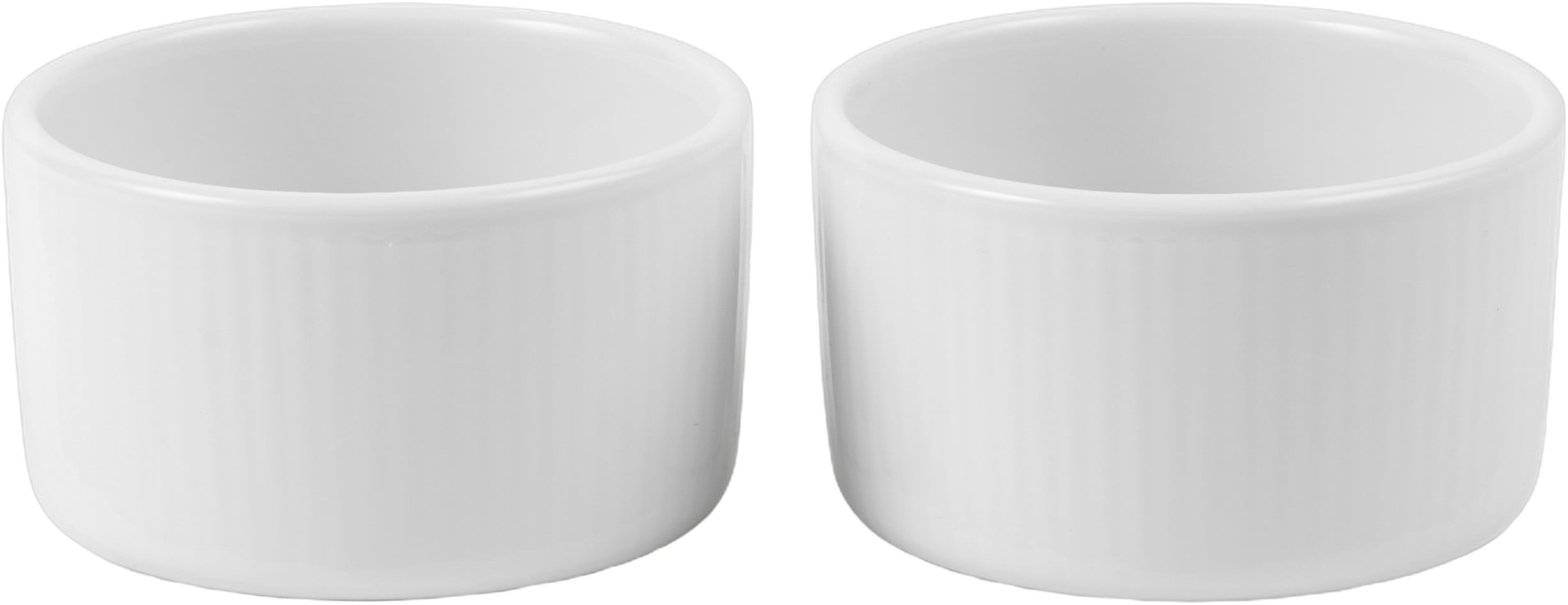 Hvid Riflet SoufflÃ©skÃ¥le, 9 Cm/20 cl, 2 stk