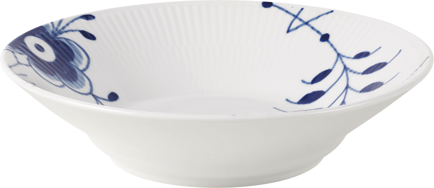 Blå Mega Riflet Tallerken Dyb, 21 cm