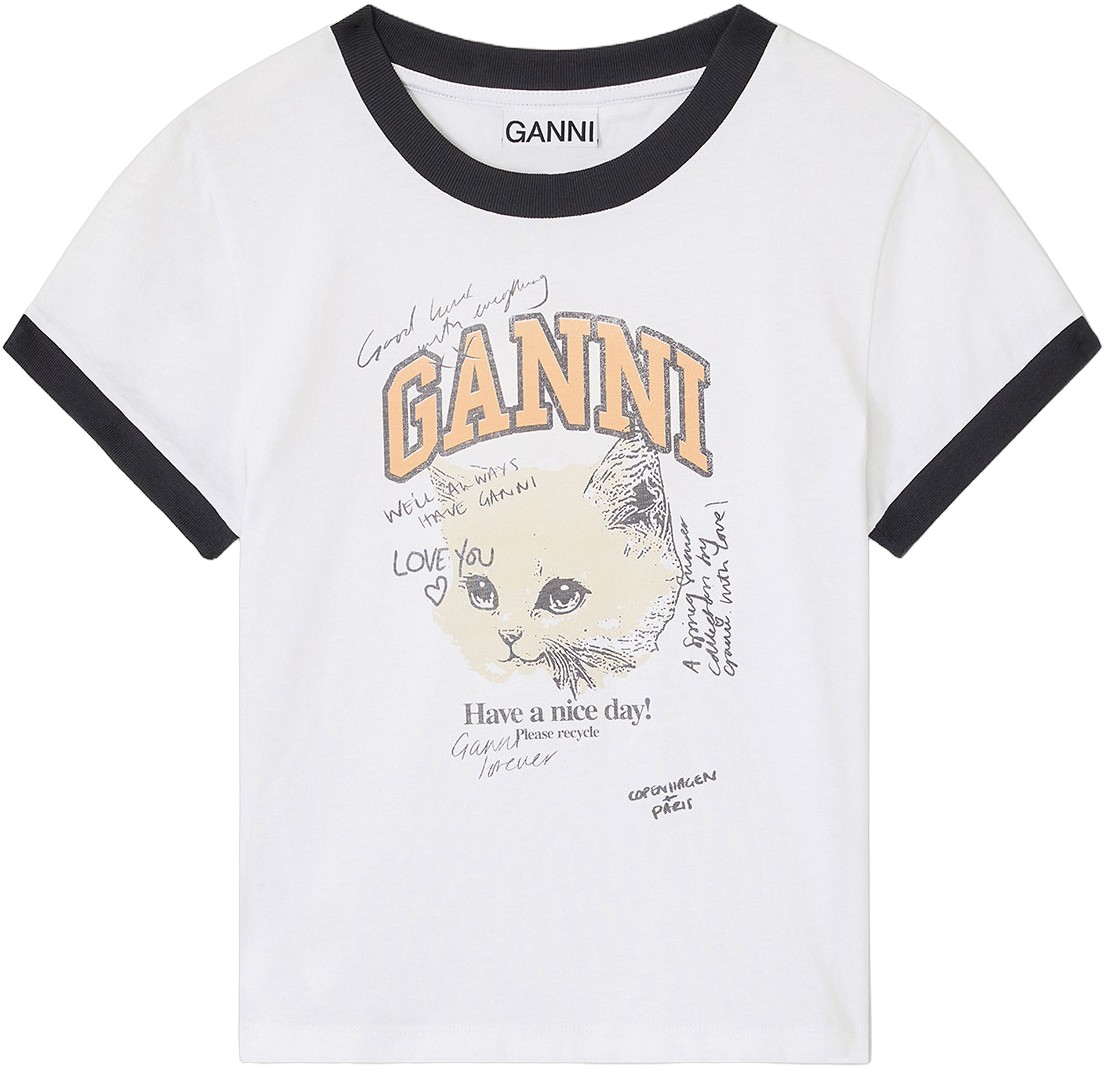 Basic Cotton Jersey Kitty Fitted T