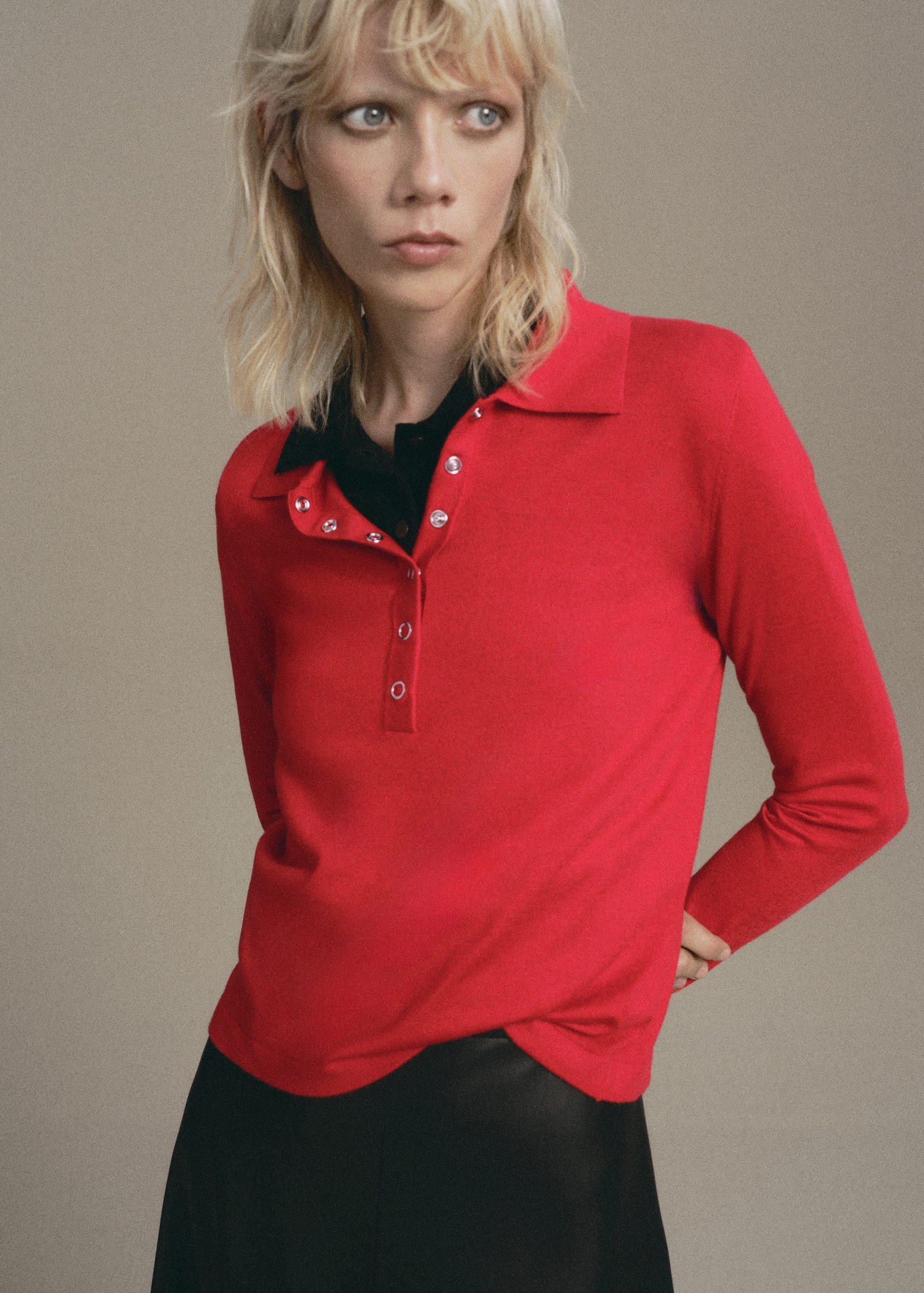 Longsleeved Polo-neck Sweater