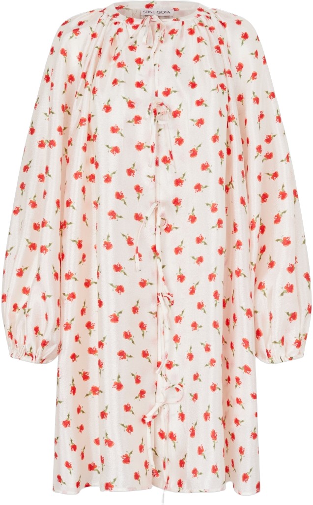 2067 Flat Textured Poly, Voluminous Bow Dress