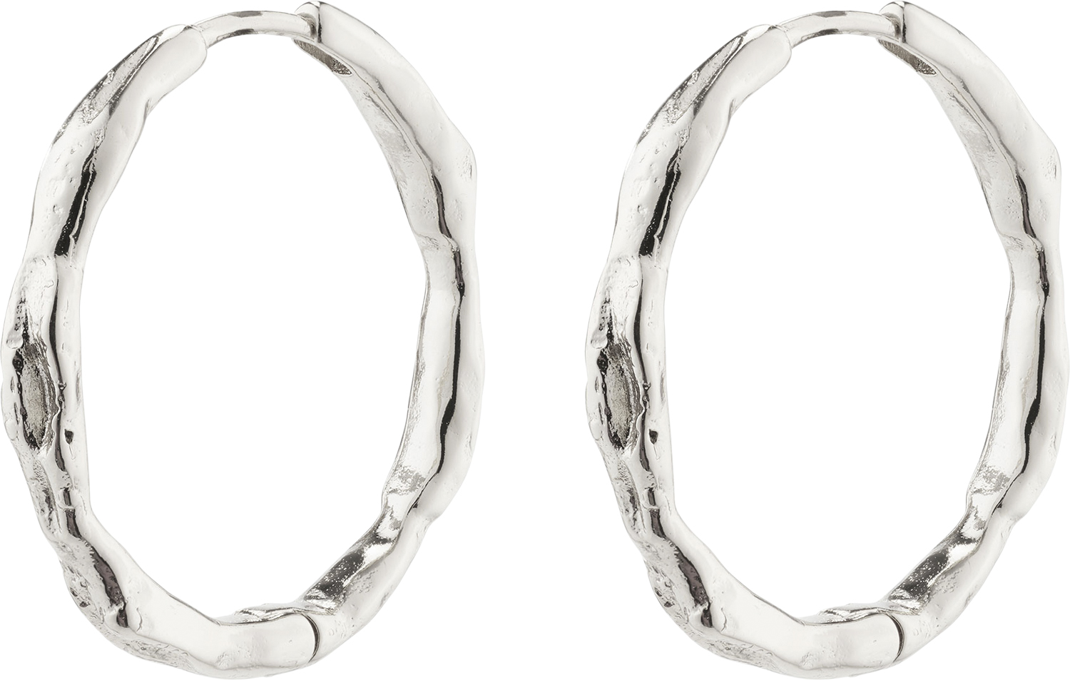 Eddy Recycled Organic Shaped Large Hoops Silverplated
