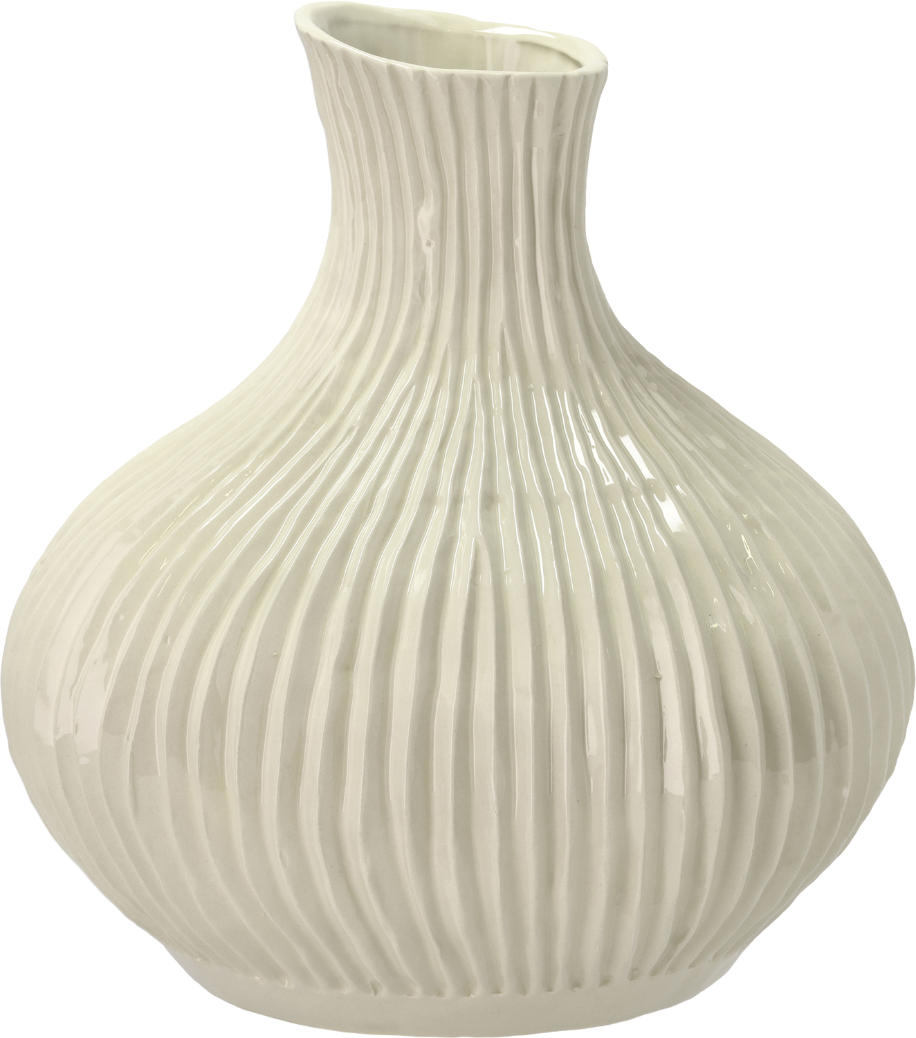 Vase Eik 27 x 28 cm Creme Stentøj
