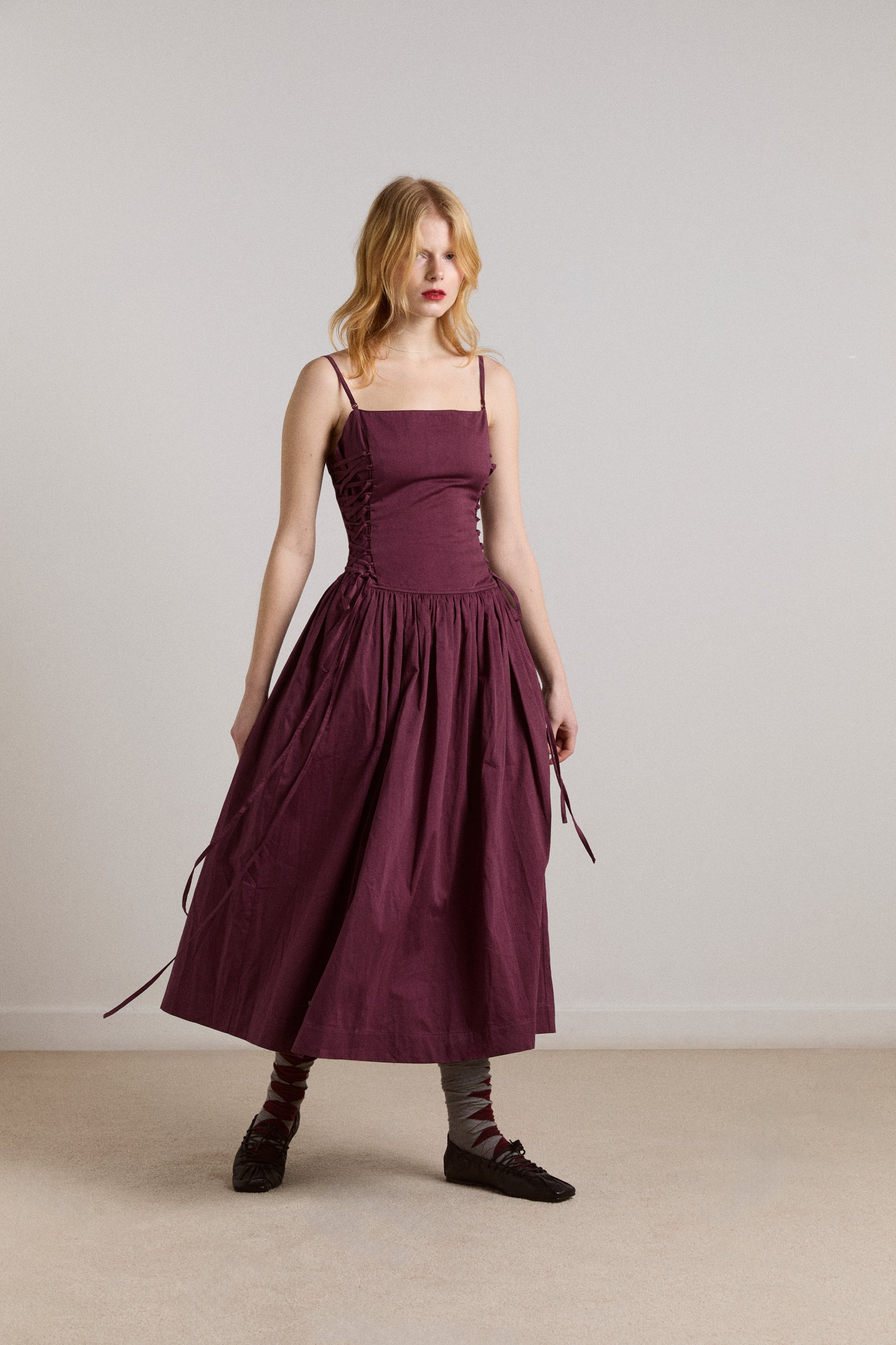 Angelina Cotton Satin Dress FIG