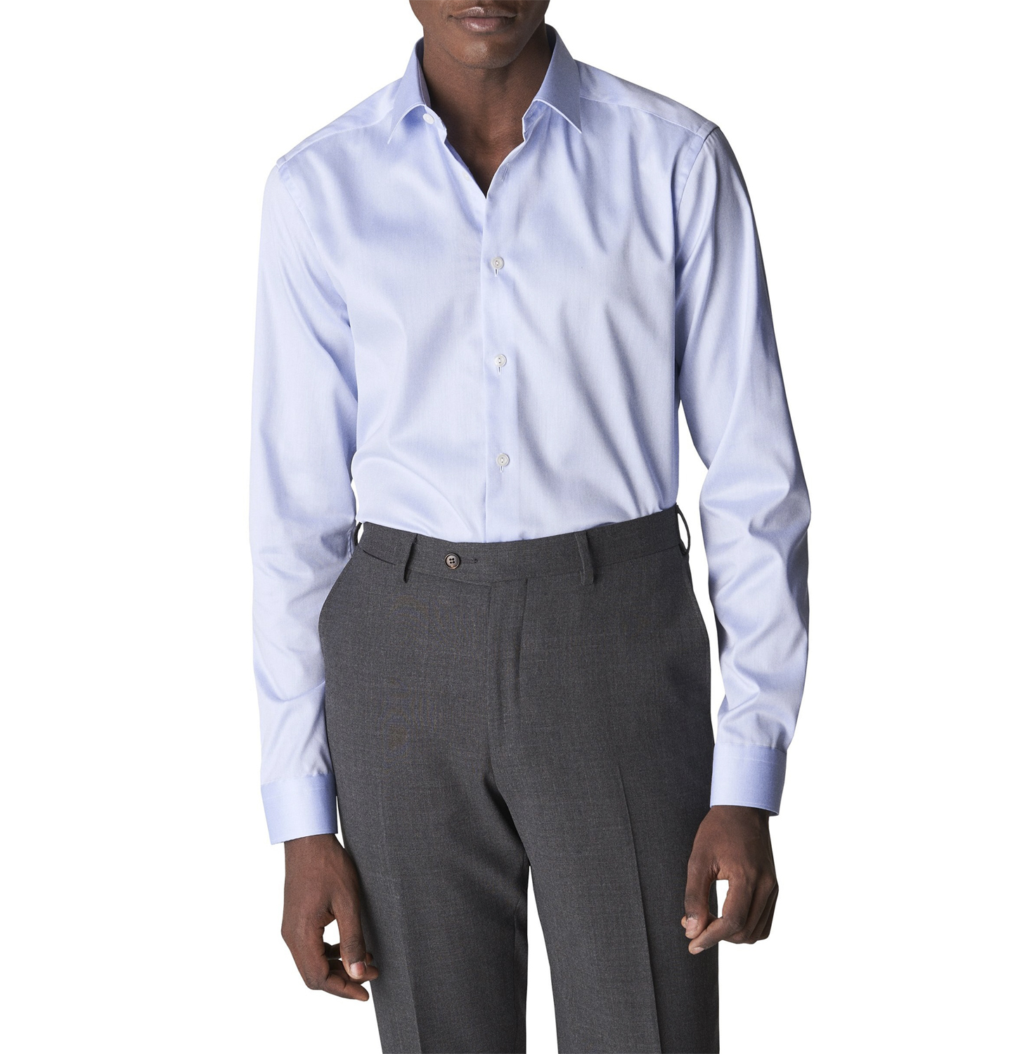 Super Slim Fit Light Blue Signature Twill Shirt