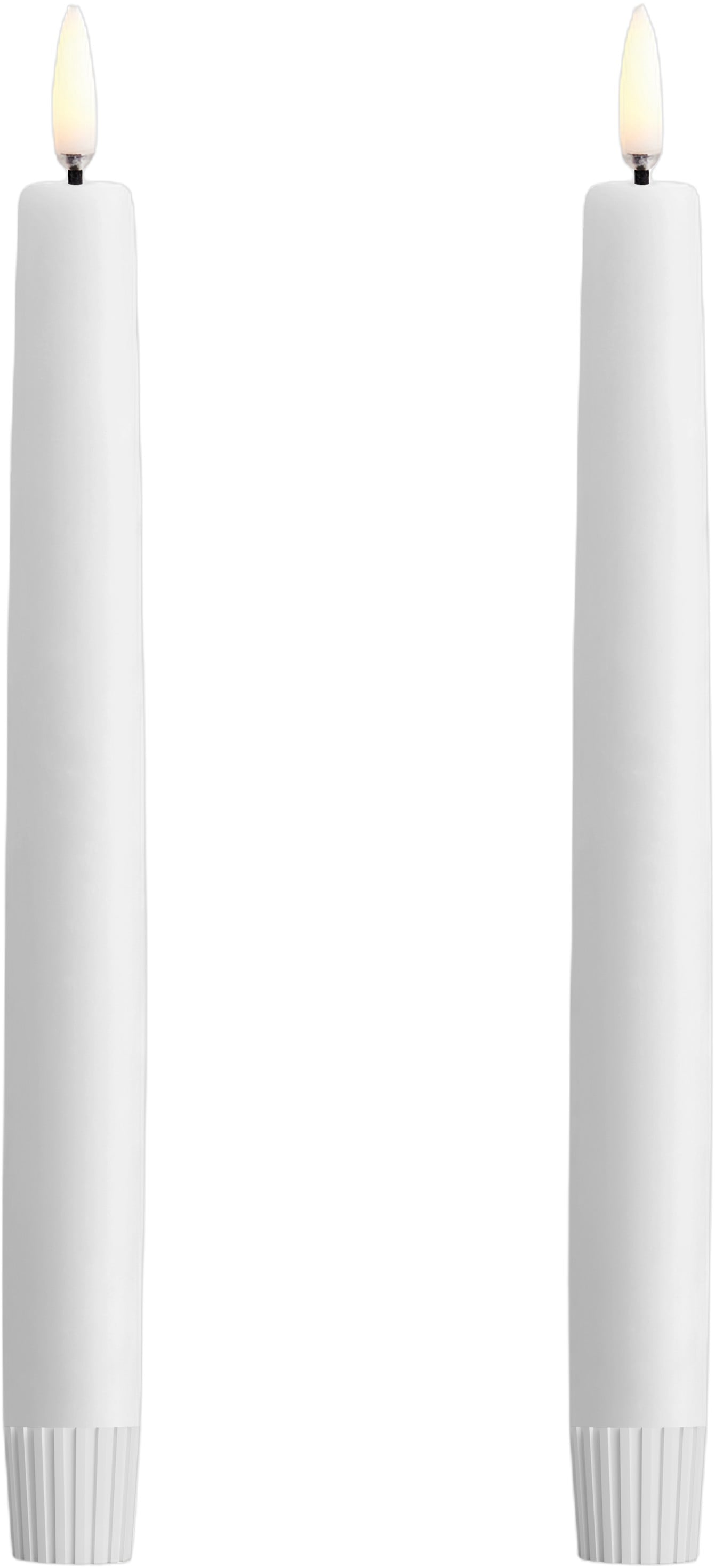 LED Taper Candle, Nordic White, Smooth, 2pack, 2,3×20 cm