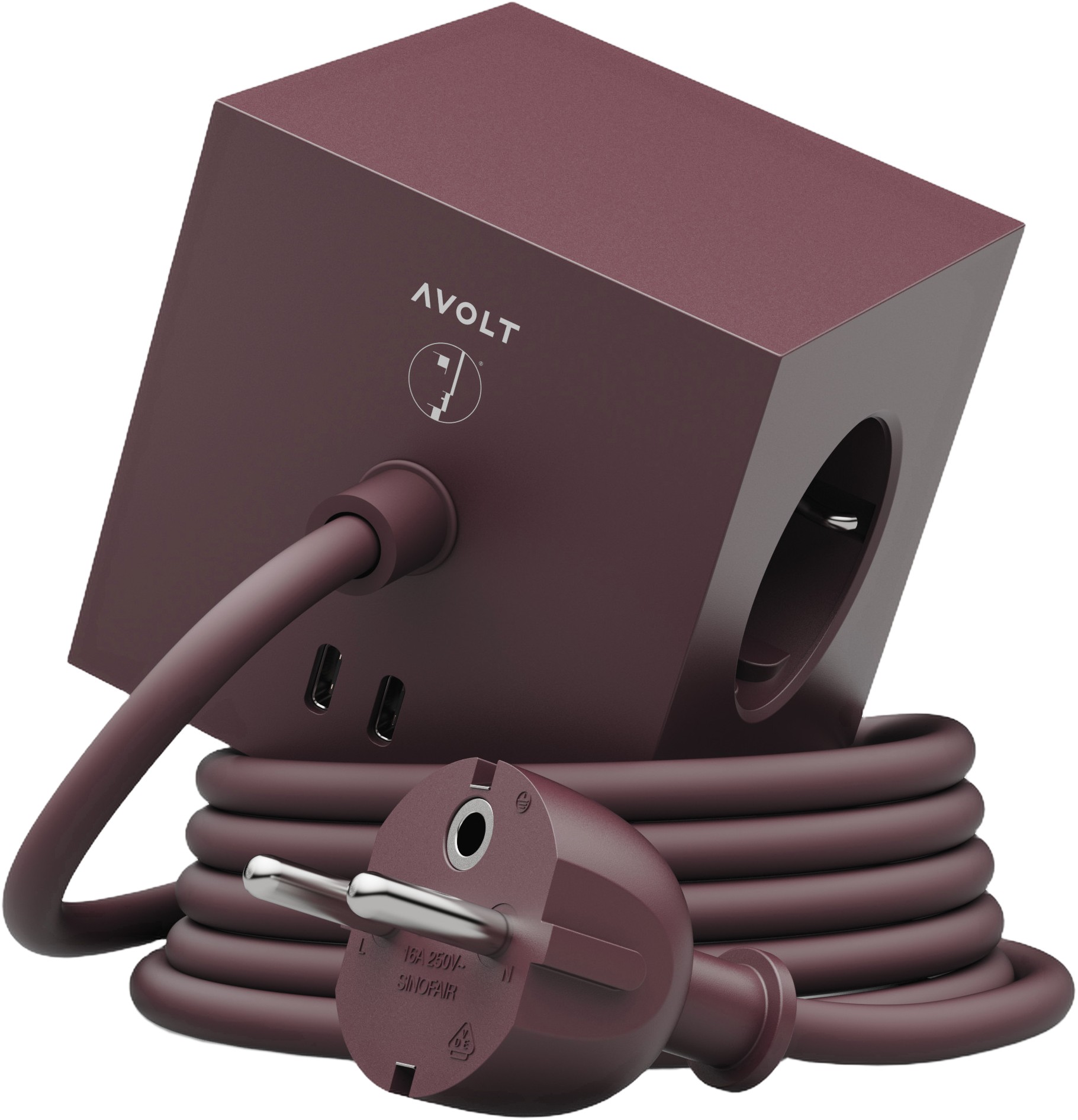 Square 1 Usb-c – 1,8m F Bauhaus EU – Mulberry Red