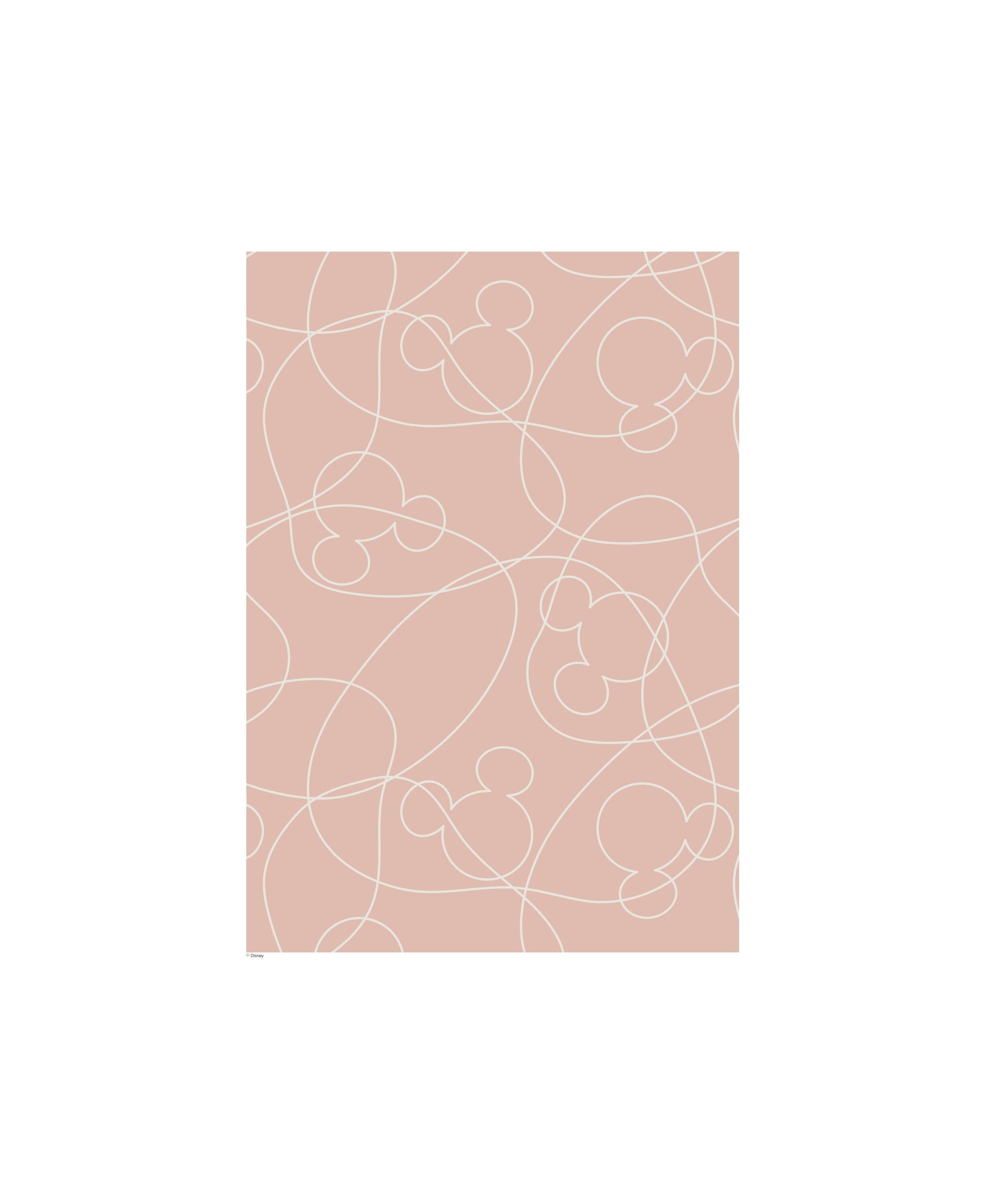 Disney Mickey Mouse Pink & White Outline