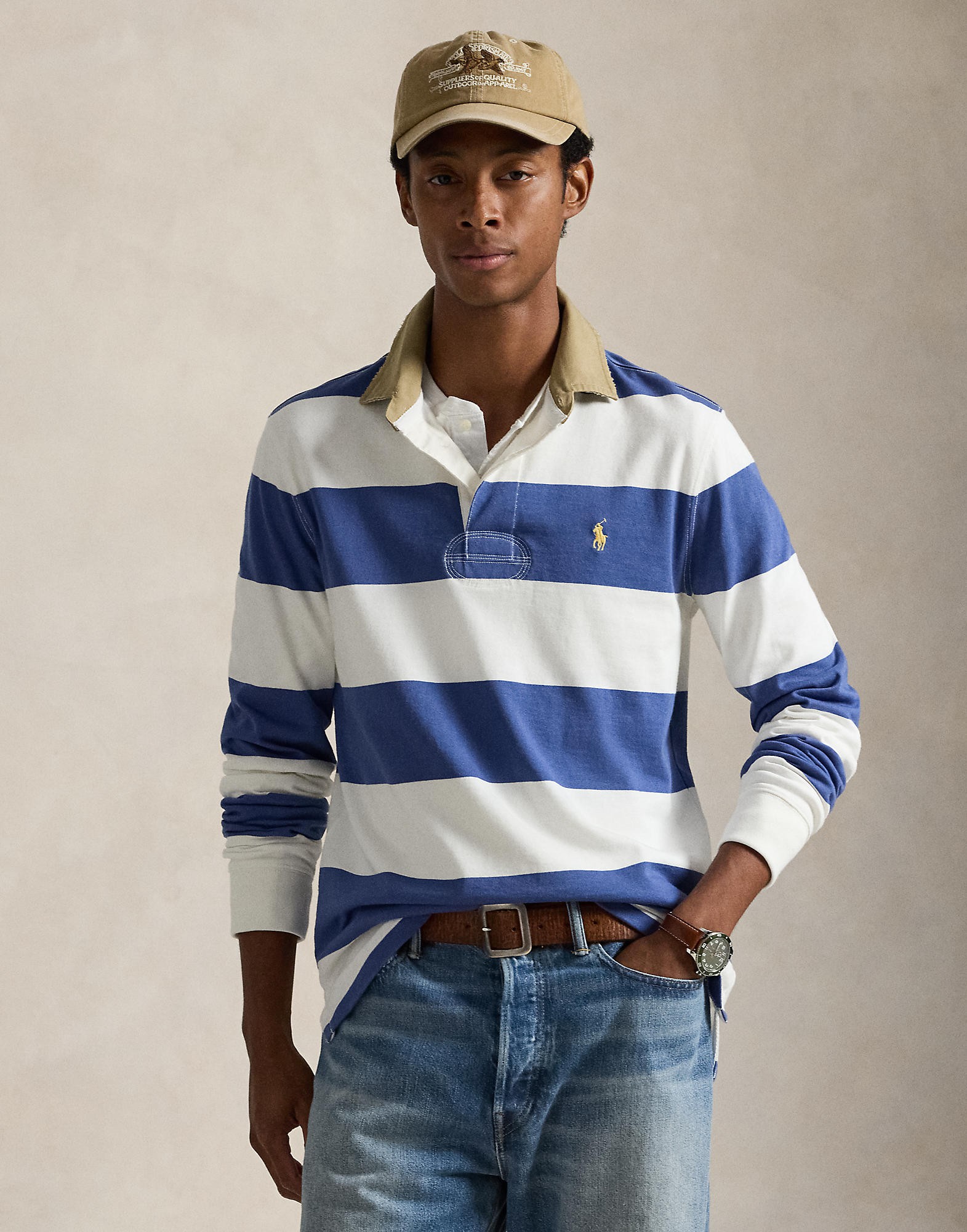 Classic Fit Khakicollar Rugby Shirt