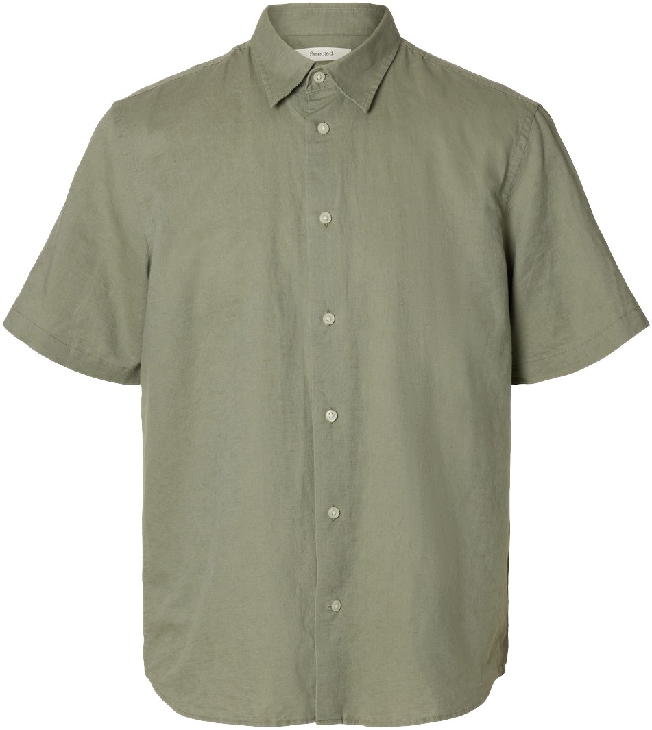 Slhregclay Linenblend SS Shirt CLA