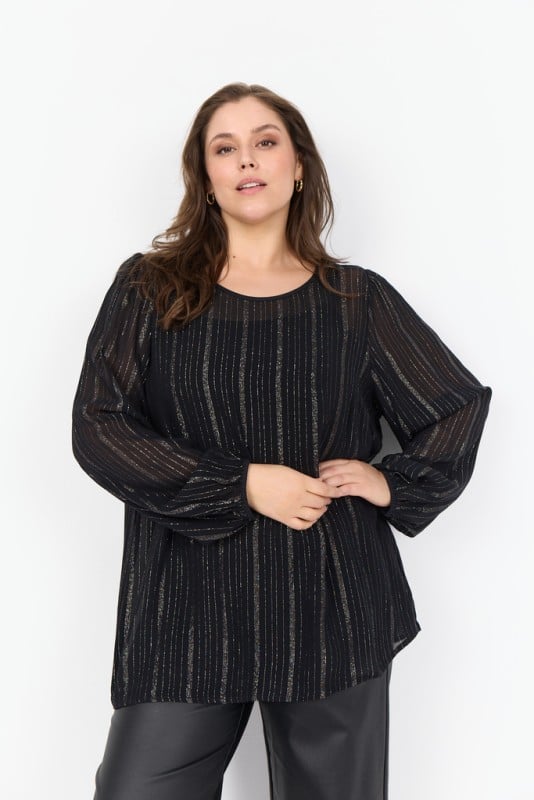 Curvy Wasela 1 Bluse Sort