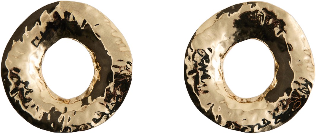 Earrings With Round Relief