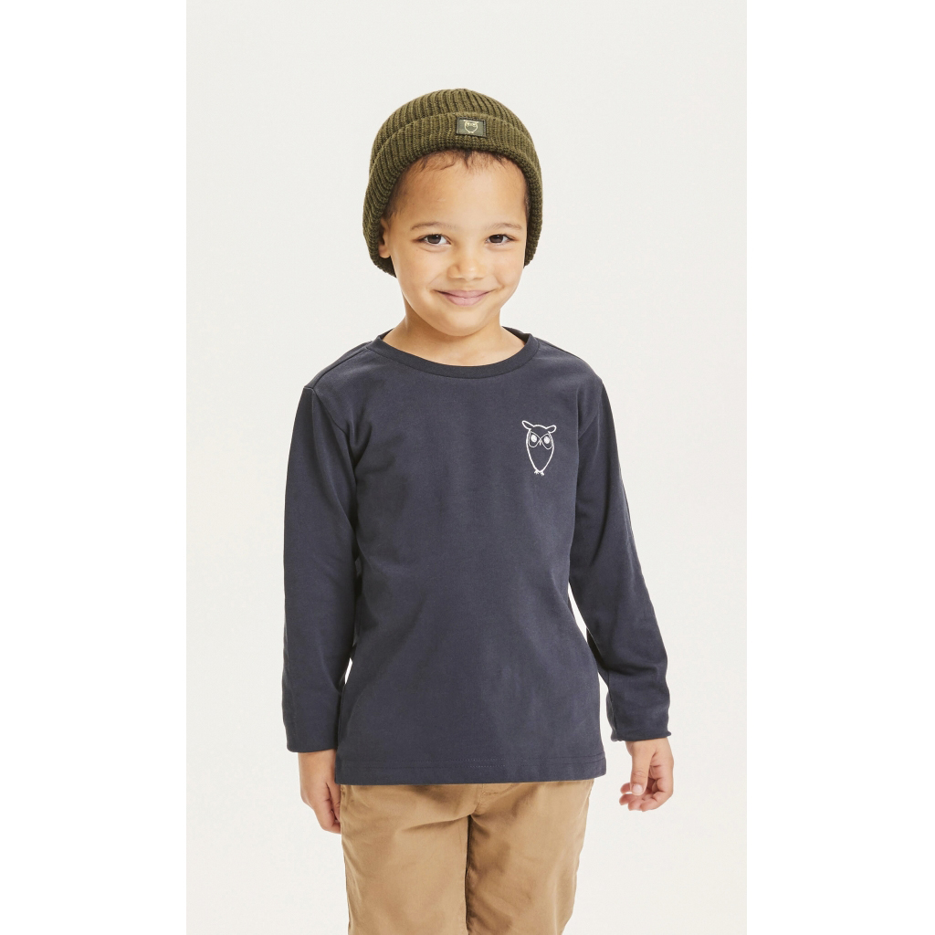 Flax owl Long Sleeve tee Gots/vegan