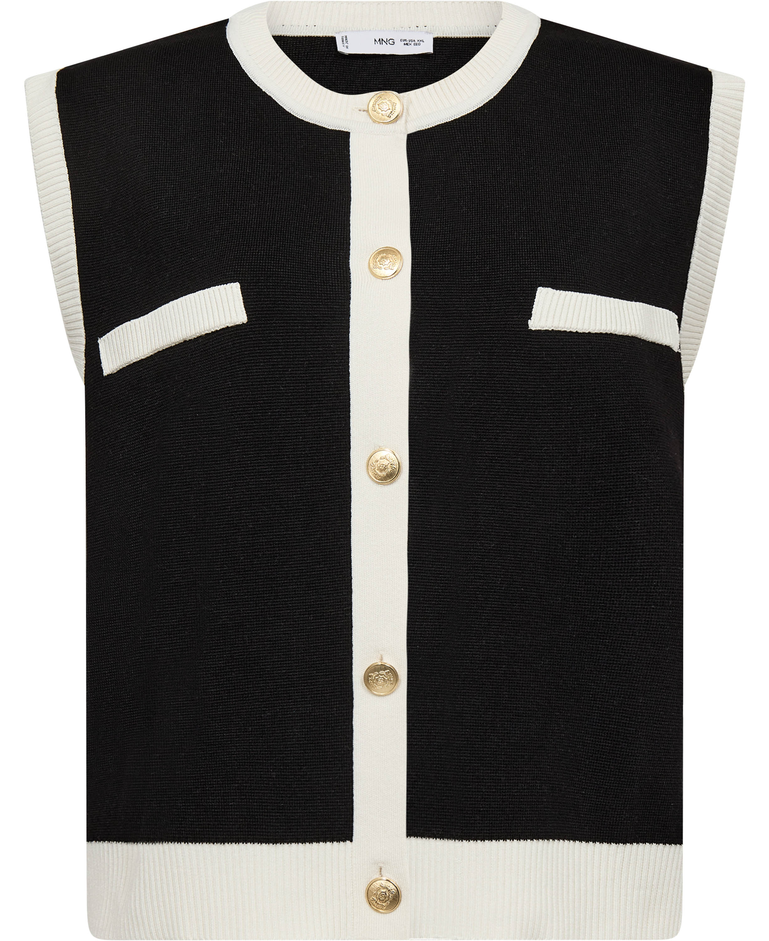 Knitted Waistcoat With Contrast pip