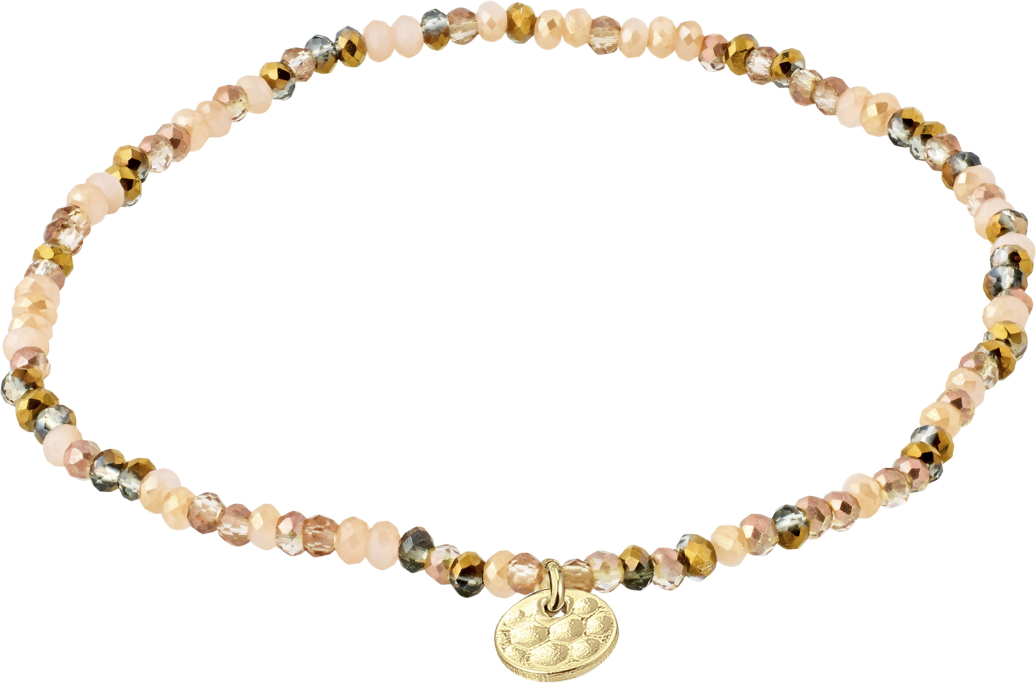 Indie Bracelet Brown mix, Goldplated