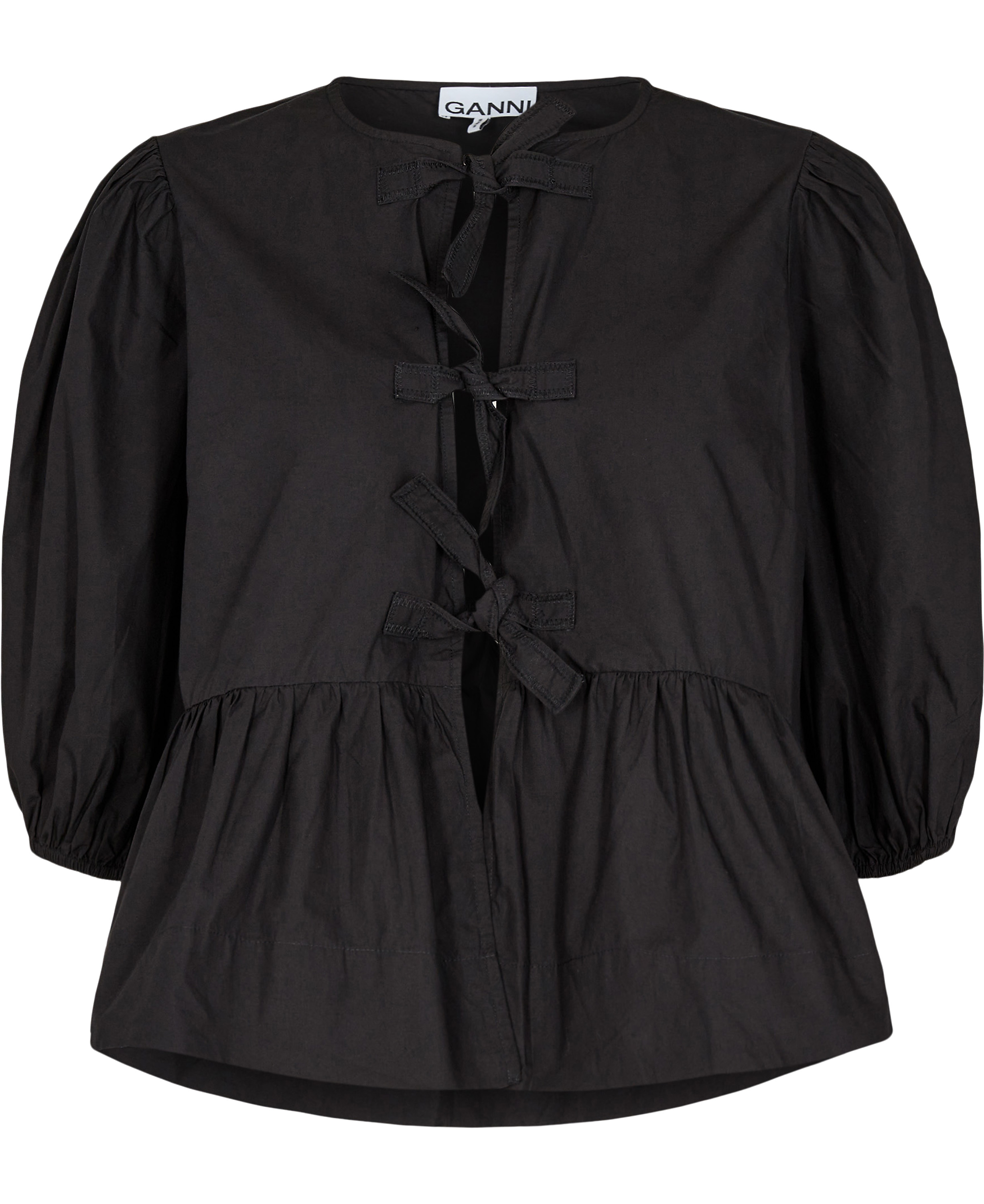 Cotton Poplin Peplum Blouse