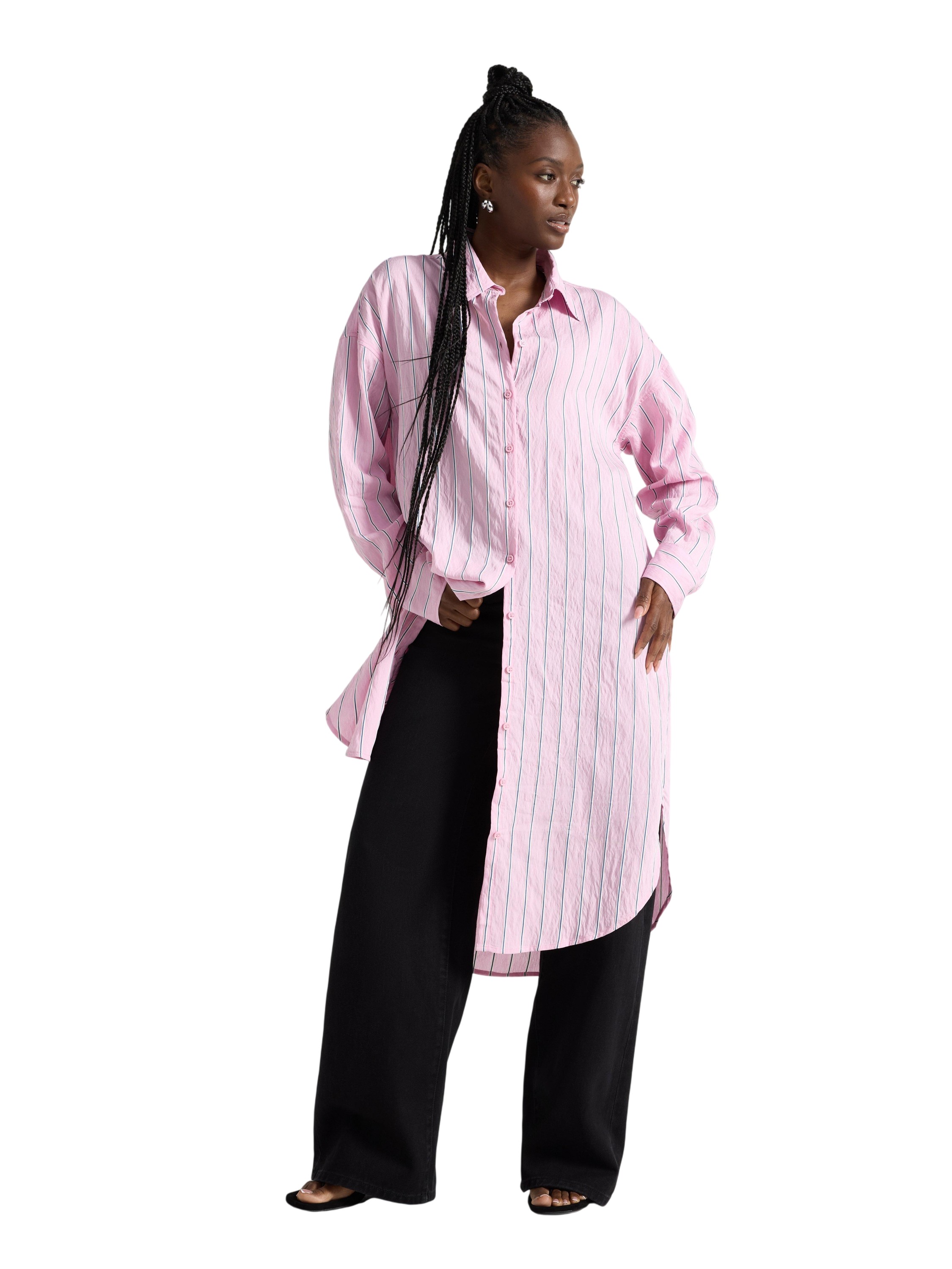 Woven Shirt Dress in Soft Viscose w