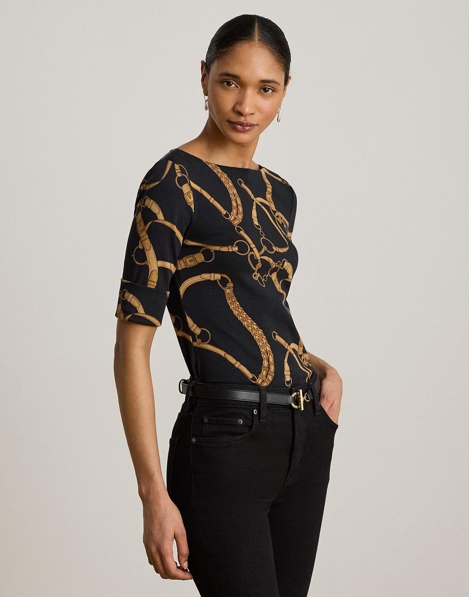 Beltingprint Cotton Boatneck Tee