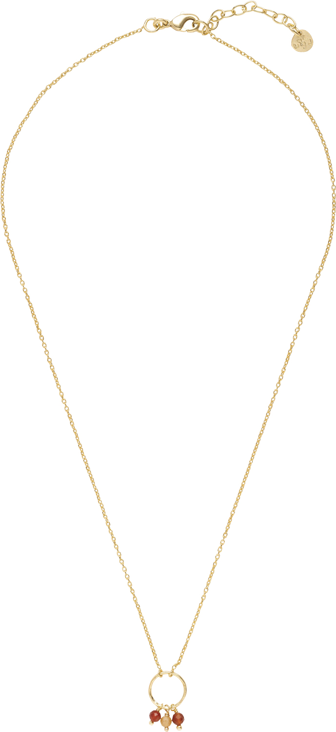 Sentiment Carnelian Citrine Necklace Gp