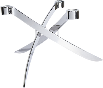 Lightarch Candle Holder, 3 arm Mini Taper, Chrome 18 x 11 CM