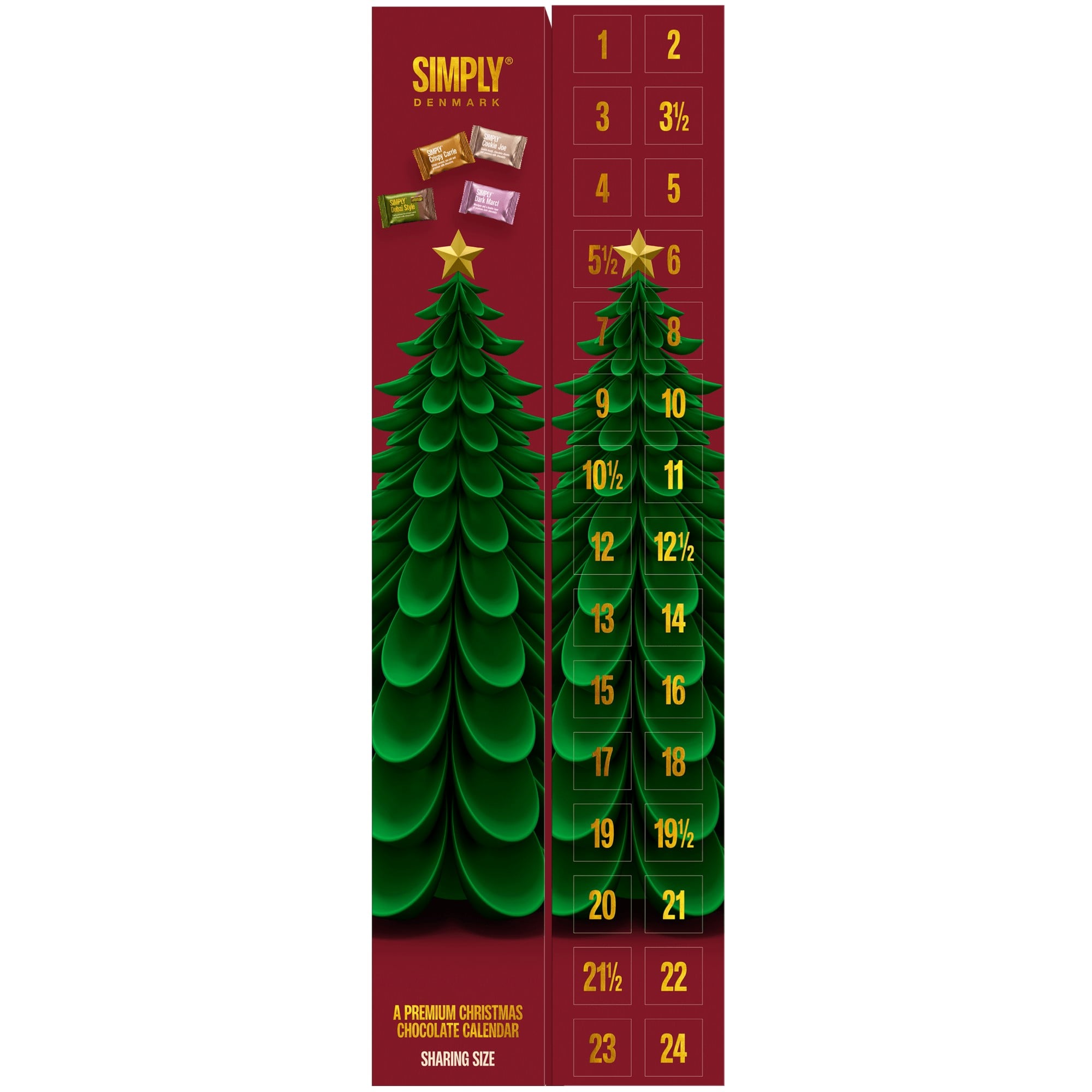 Simply® Chokoladejulekalender Sharing Size (600g)