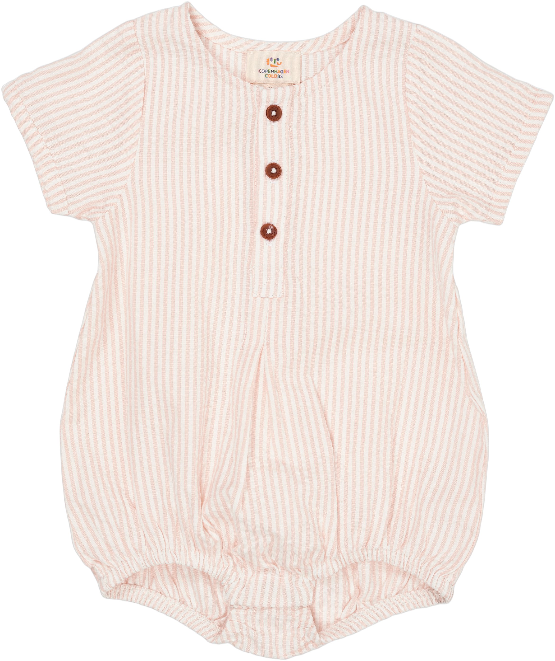Seersucker Romper W. Sleeves