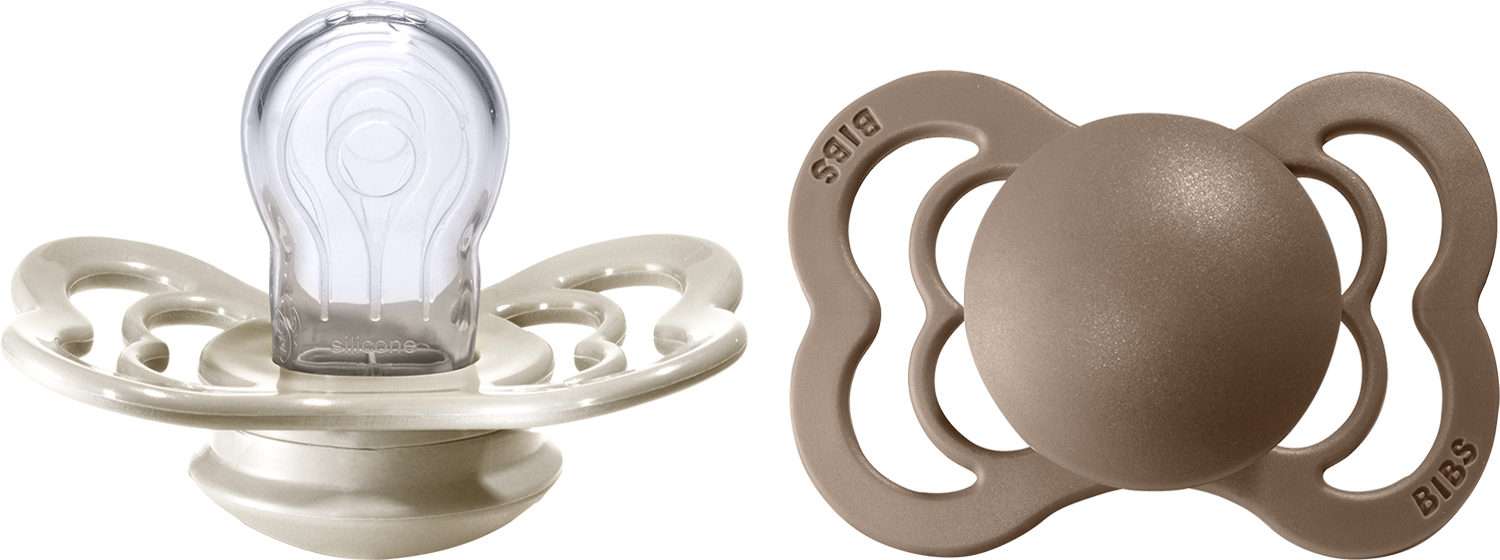 Bibs Supreme 2 Pack Silicone Vanilla/dark Oak