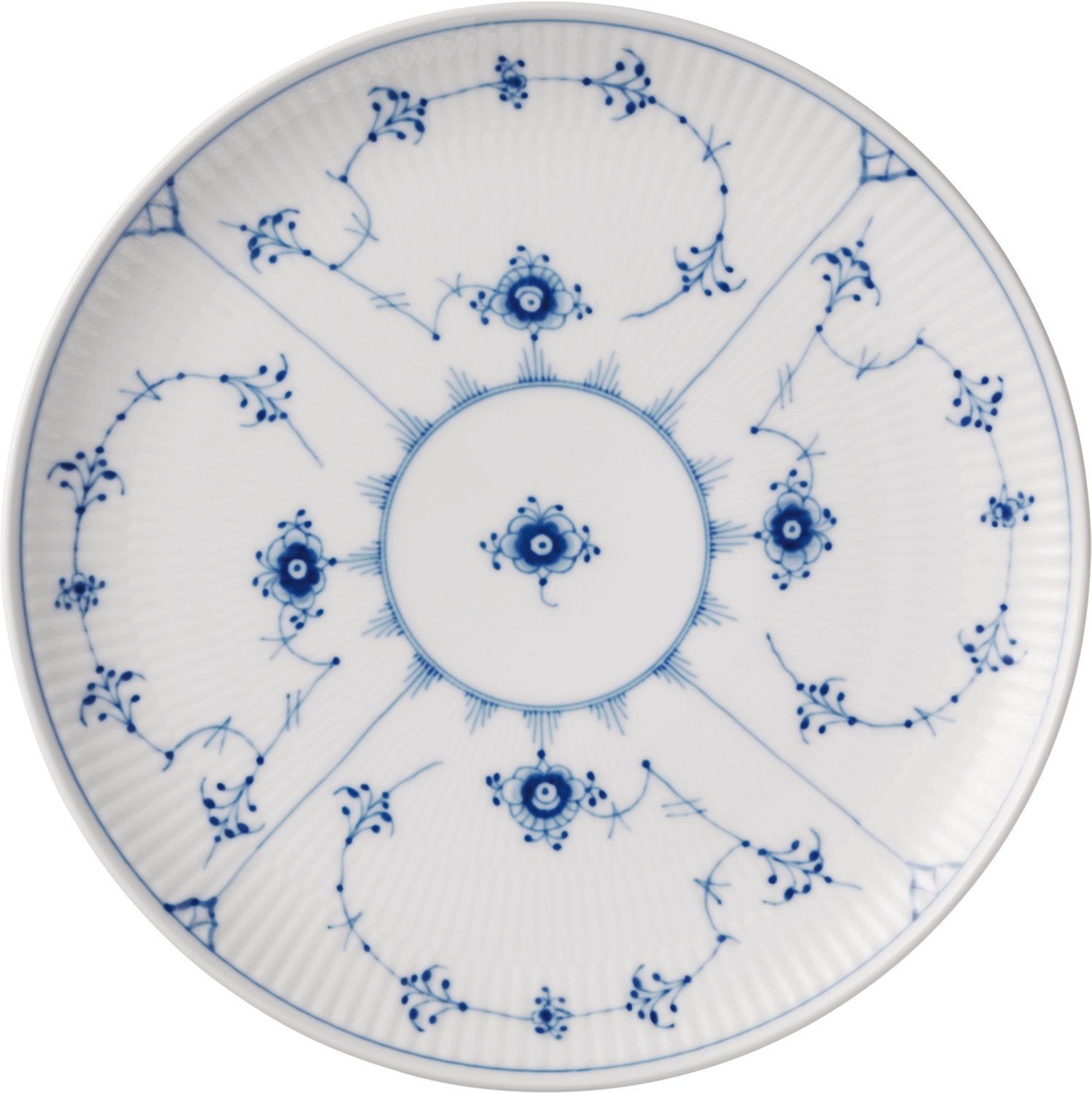 Musselmalet Riflet Tallerken Coupe 23 cm