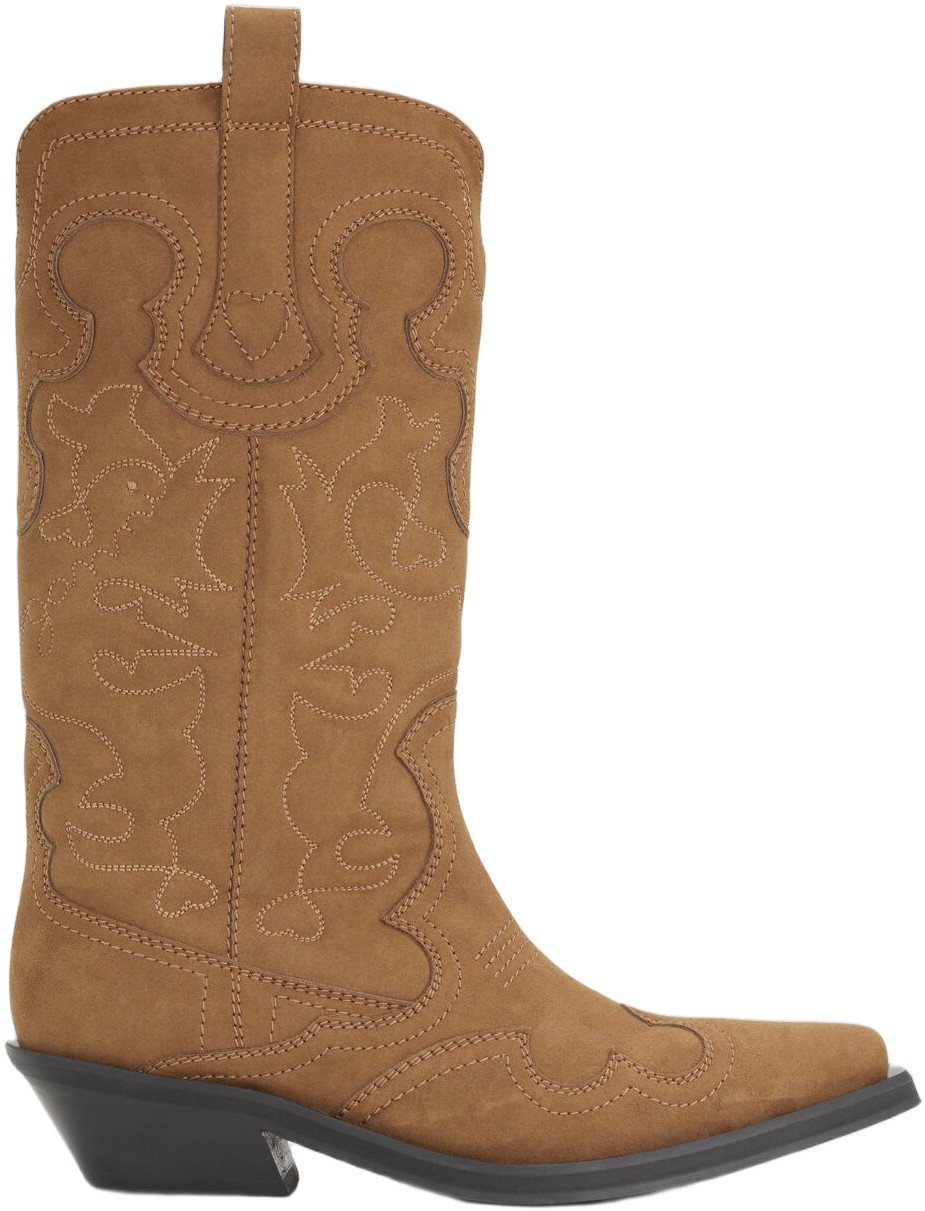 Mid Shaft Embroidered Western Boot