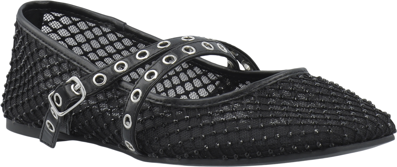 Biarose Karré Cross Mary Jane Rhinestone Mesh