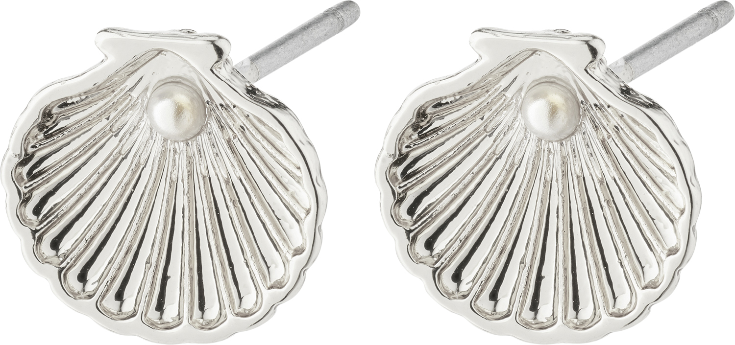 Opal Recycled Seashell Earrings Silverplated