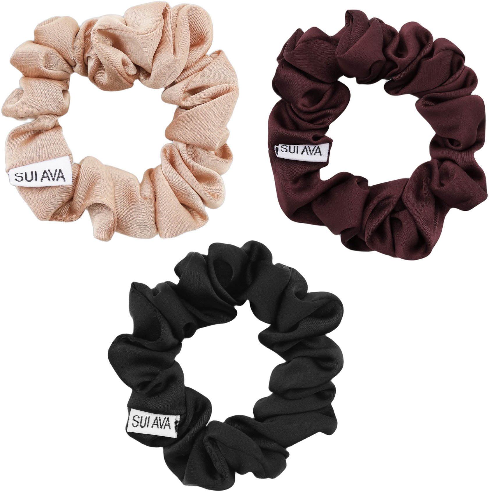 3pack Ruched Ribbon Scrunchies