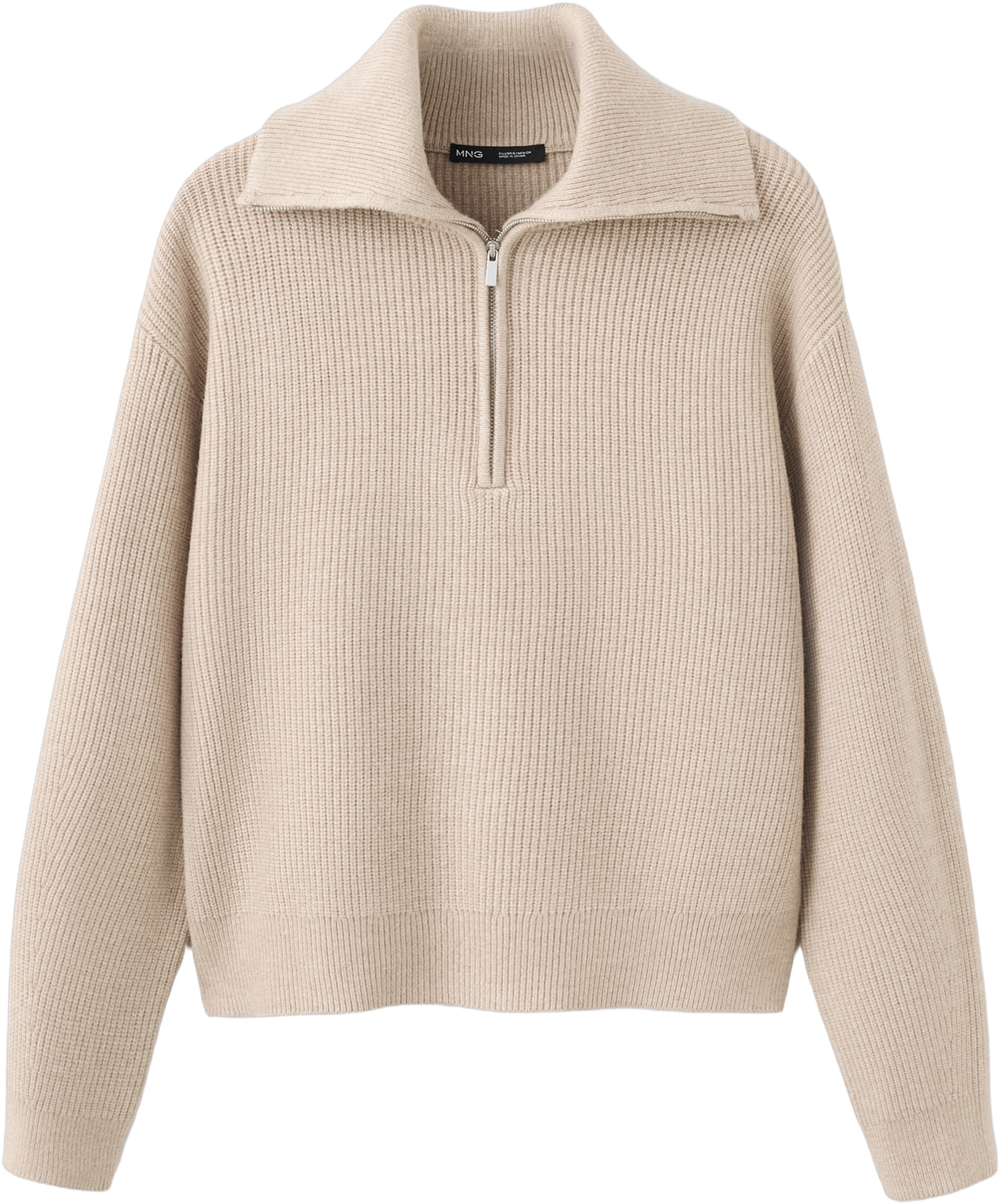 Sweater With Contrasting zip Collar