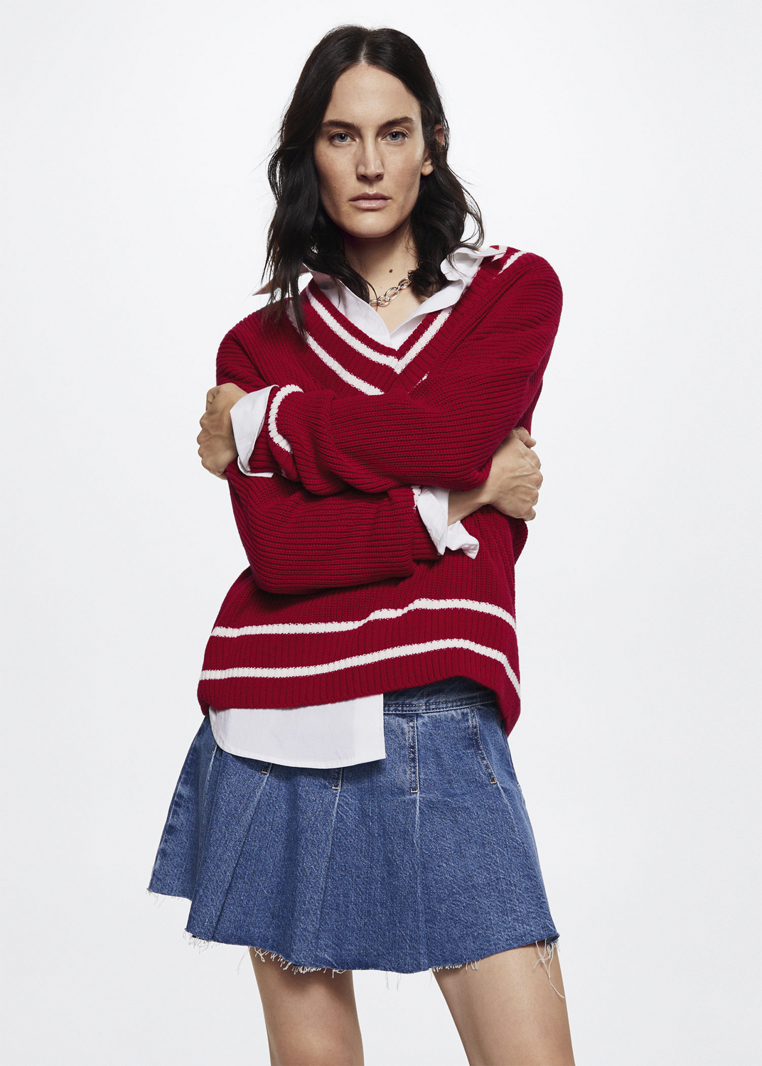 Vneckline Oversize Sweater Fra Mango