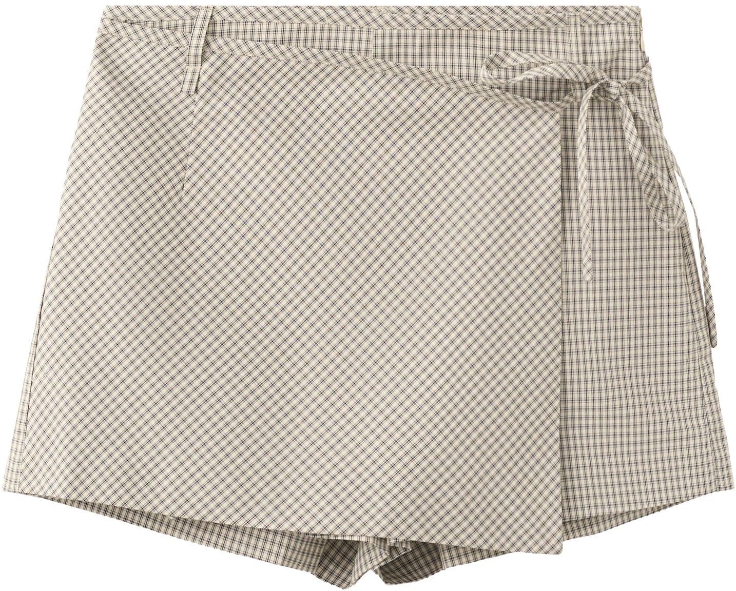 Checked Tiewaist Skort