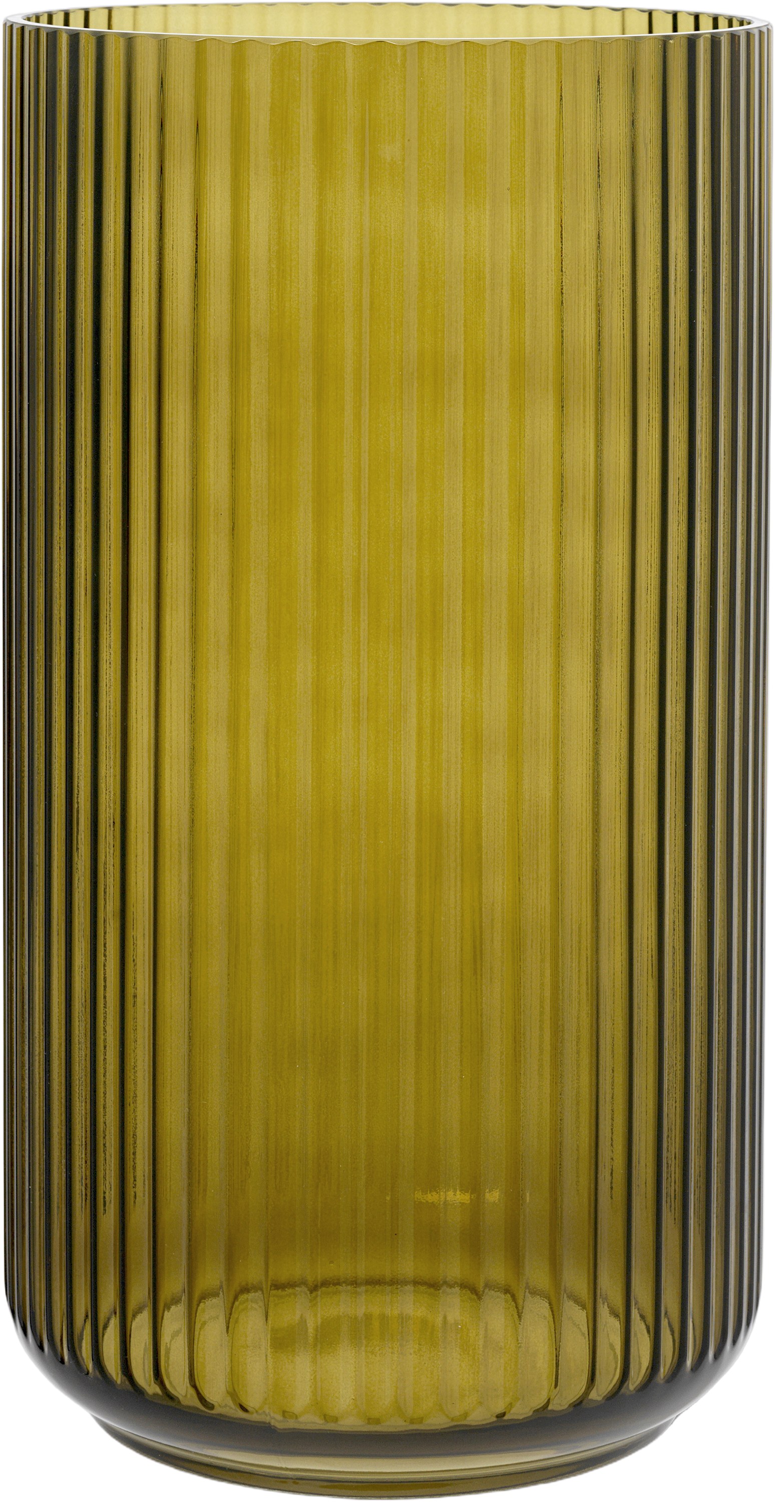 Lyngby Vase H38 cm Olivengrøn Mundblæst Glas