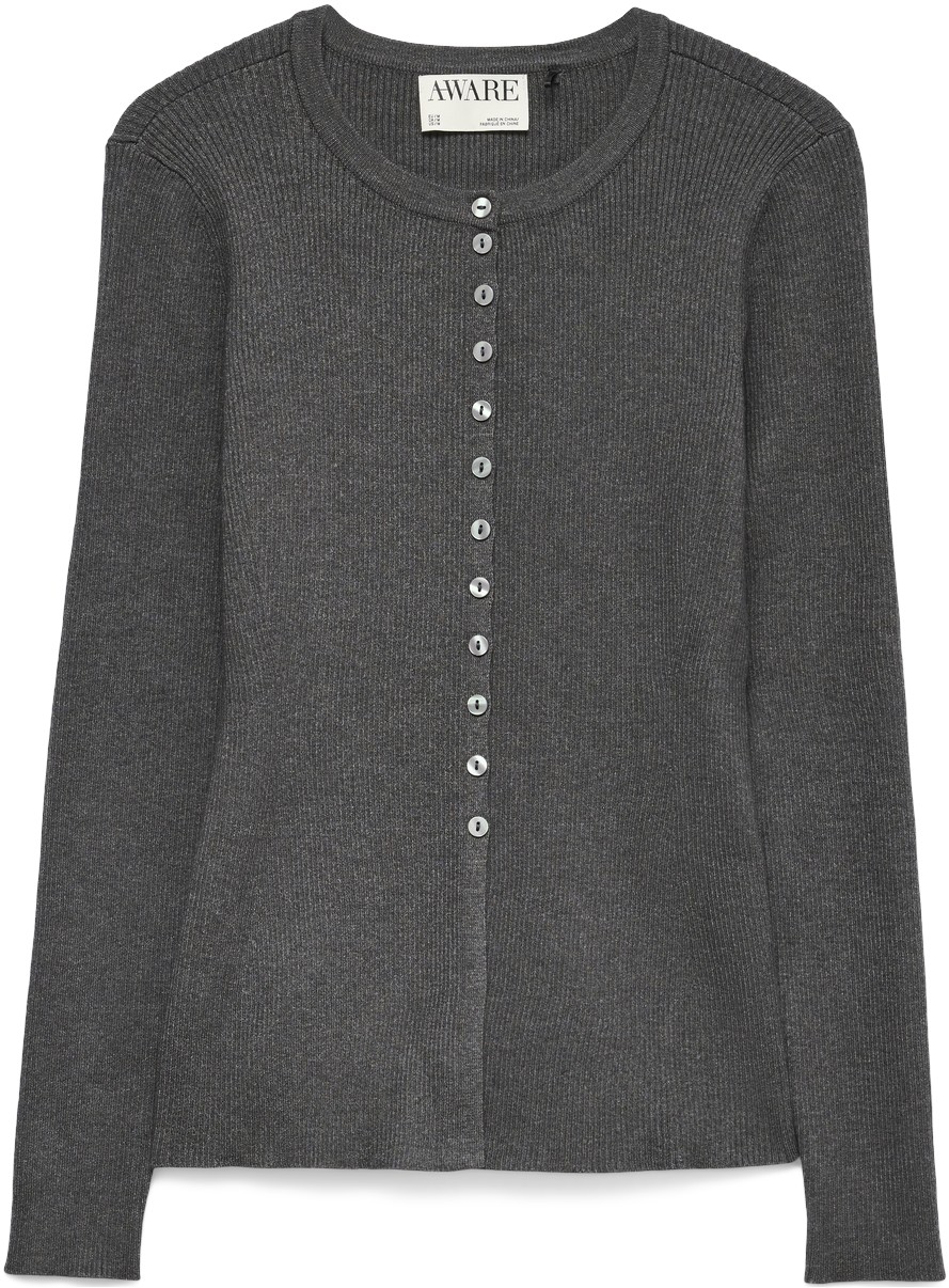 Awukino LS Oneck Knit Cardigan