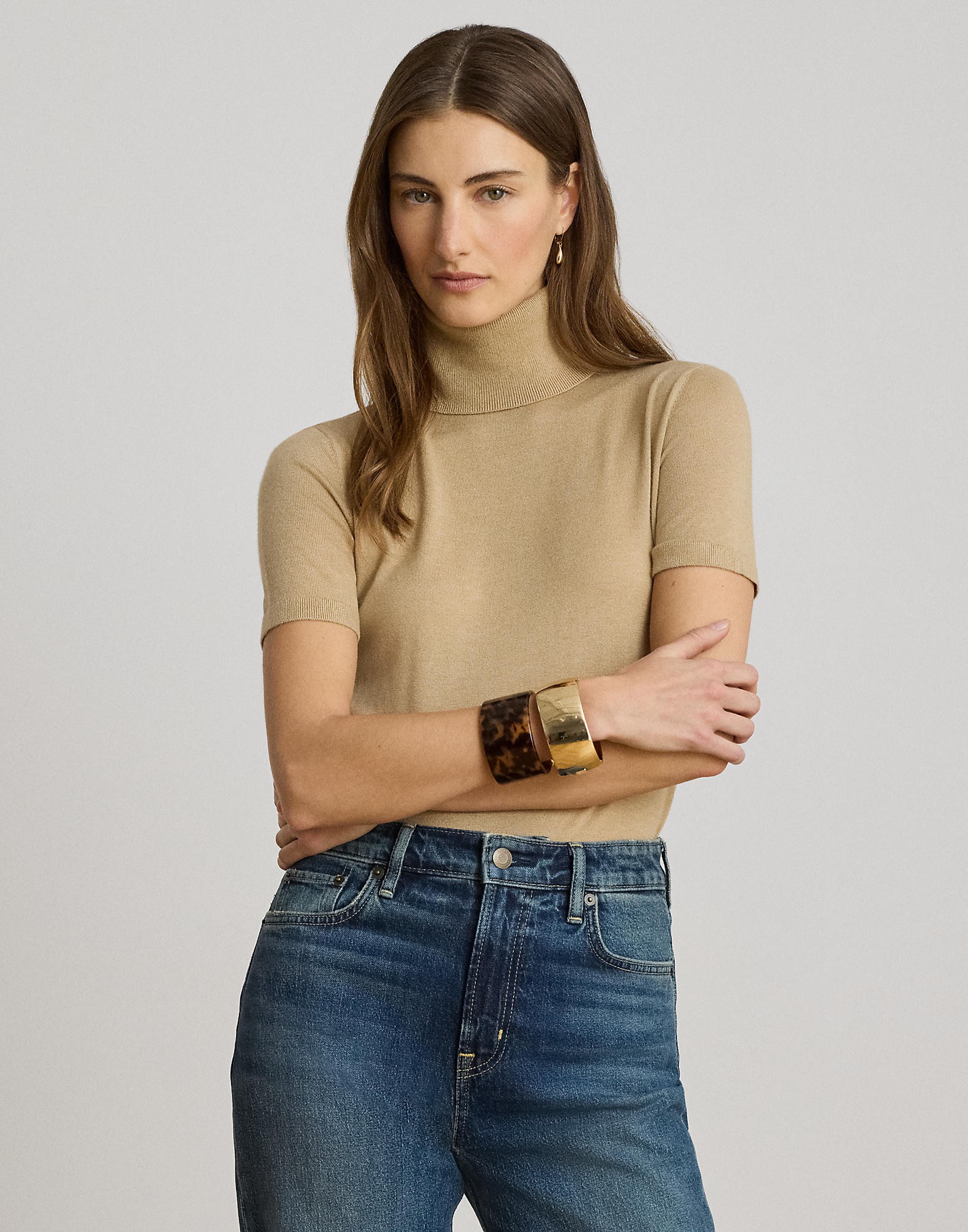 Shortsleeve Turtleneck Sweater