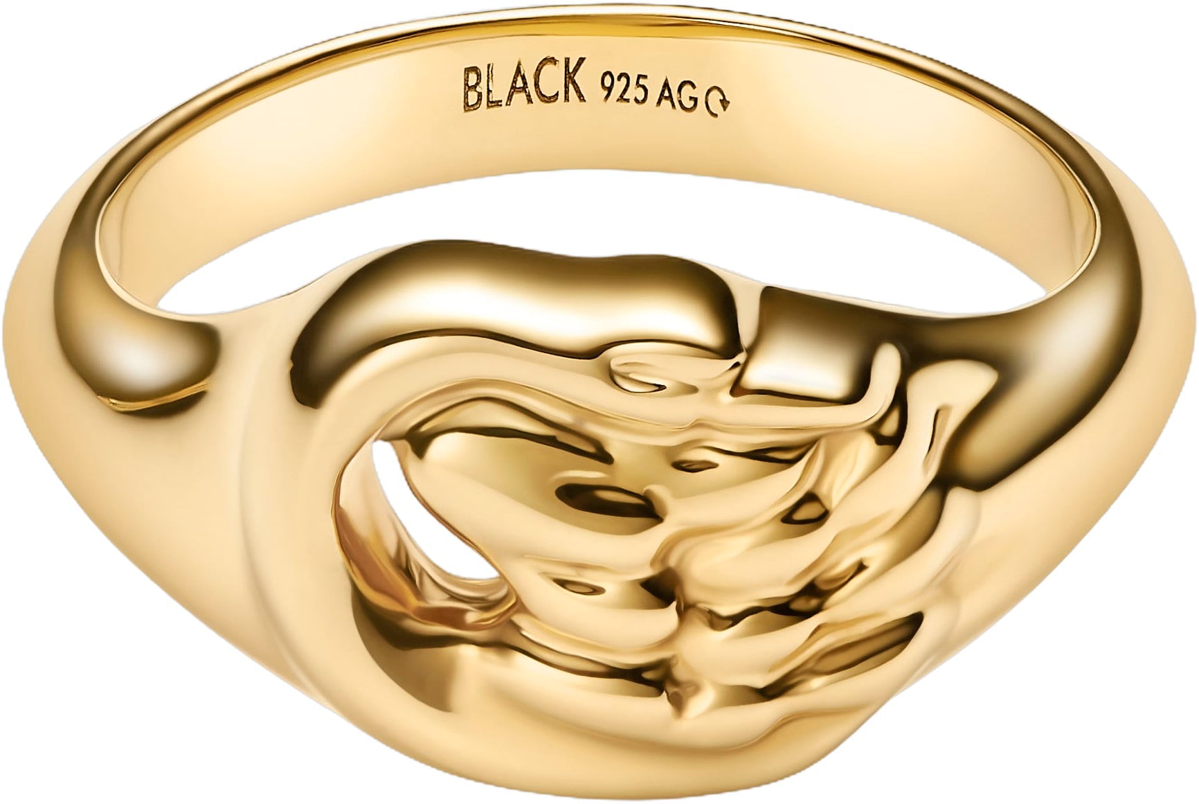 Swan Mini Signet Ring Gold