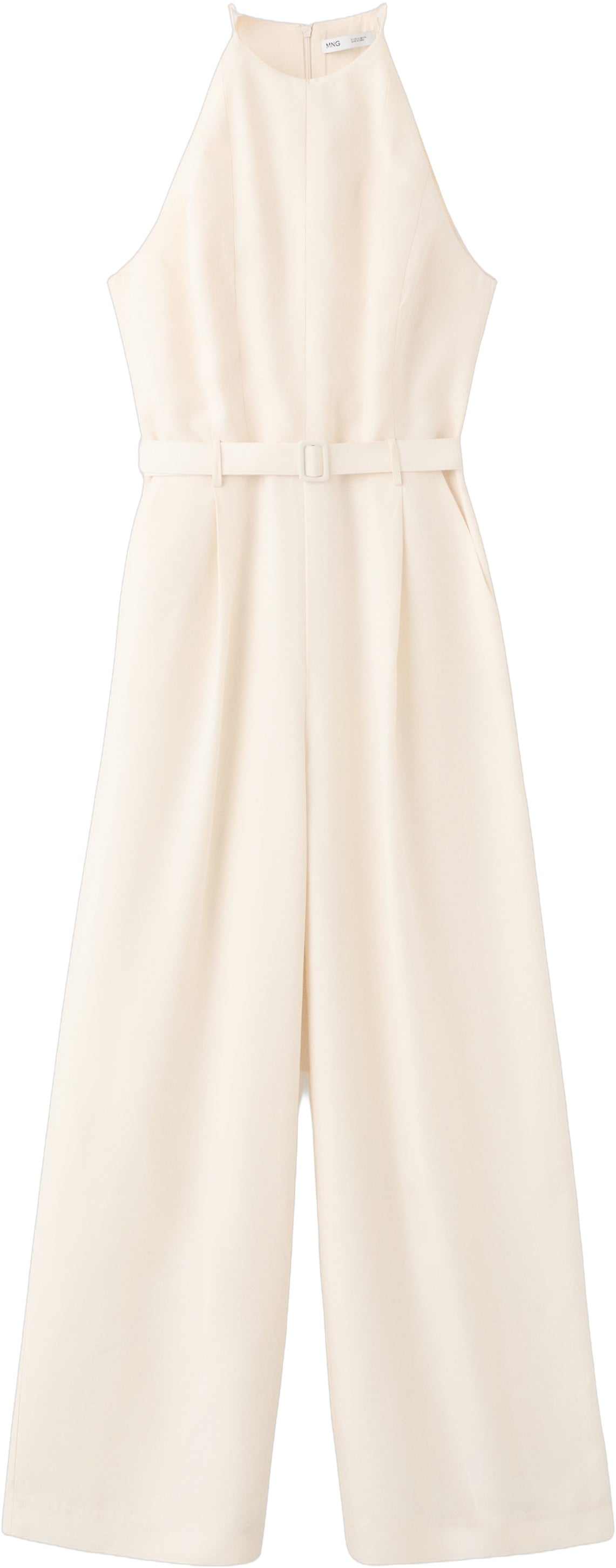 Halter Jumpsuit With Belt Detail