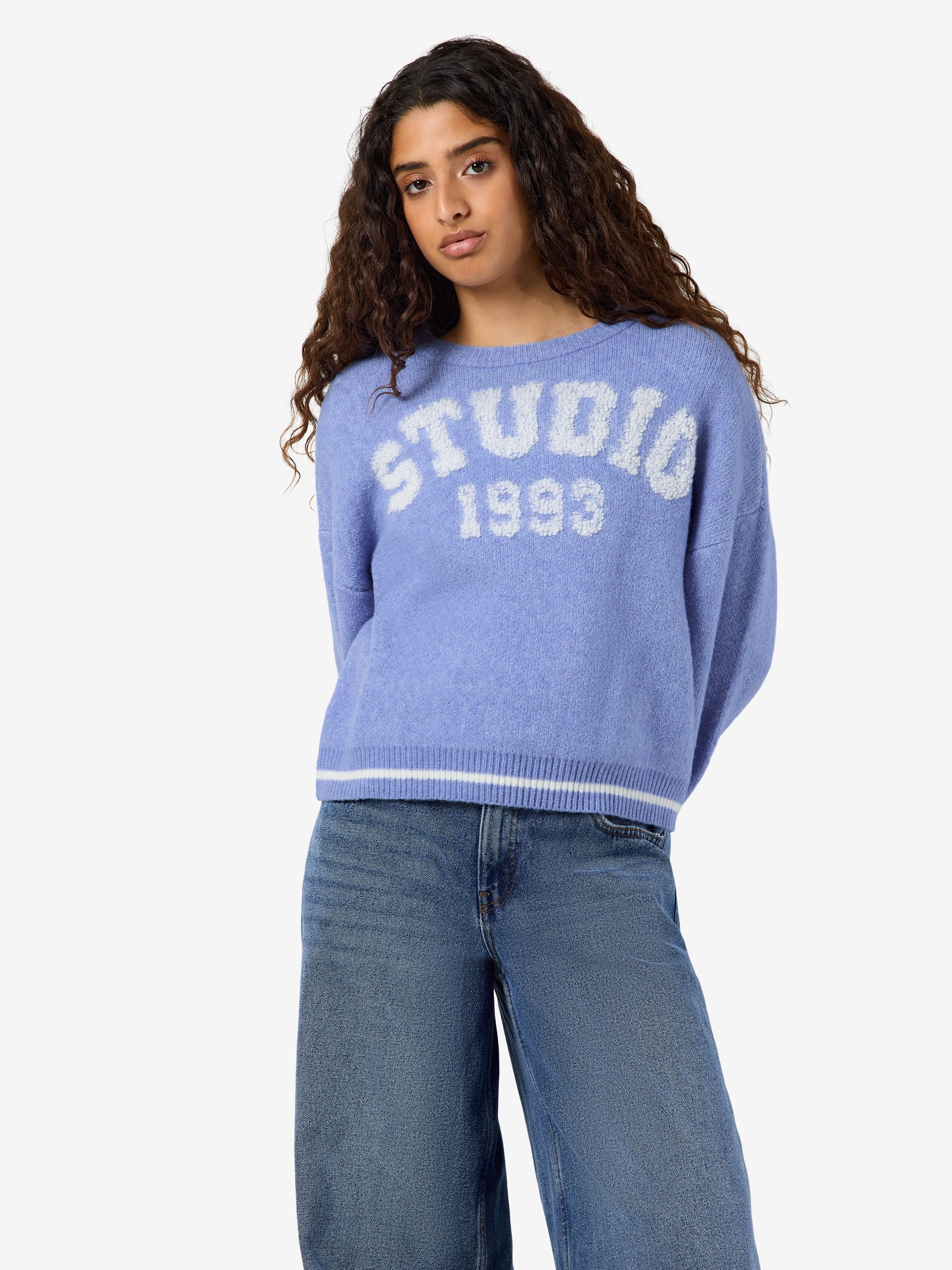 Nmamari L/S Oneck Varsity Knit