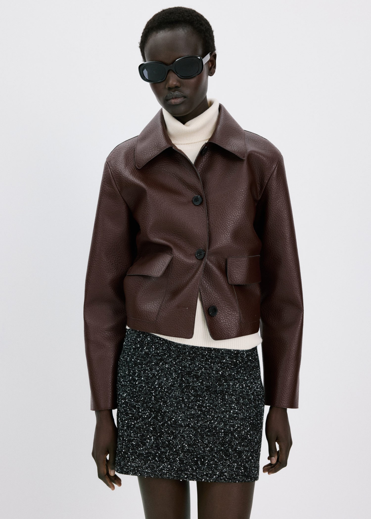 Fauxleather Jacket With Pockets