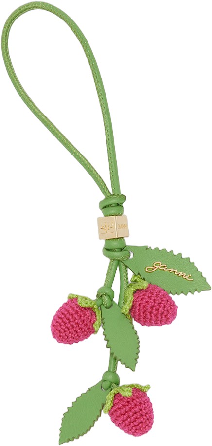 Raspberry Flower Bag Charm