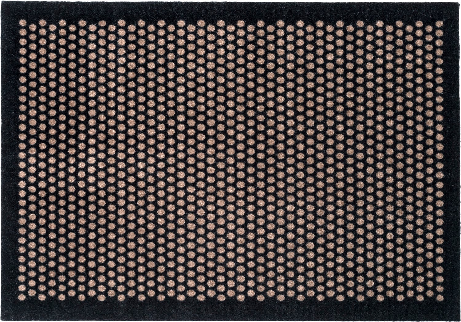 Løber 130×90 cm, dot Sort/sand