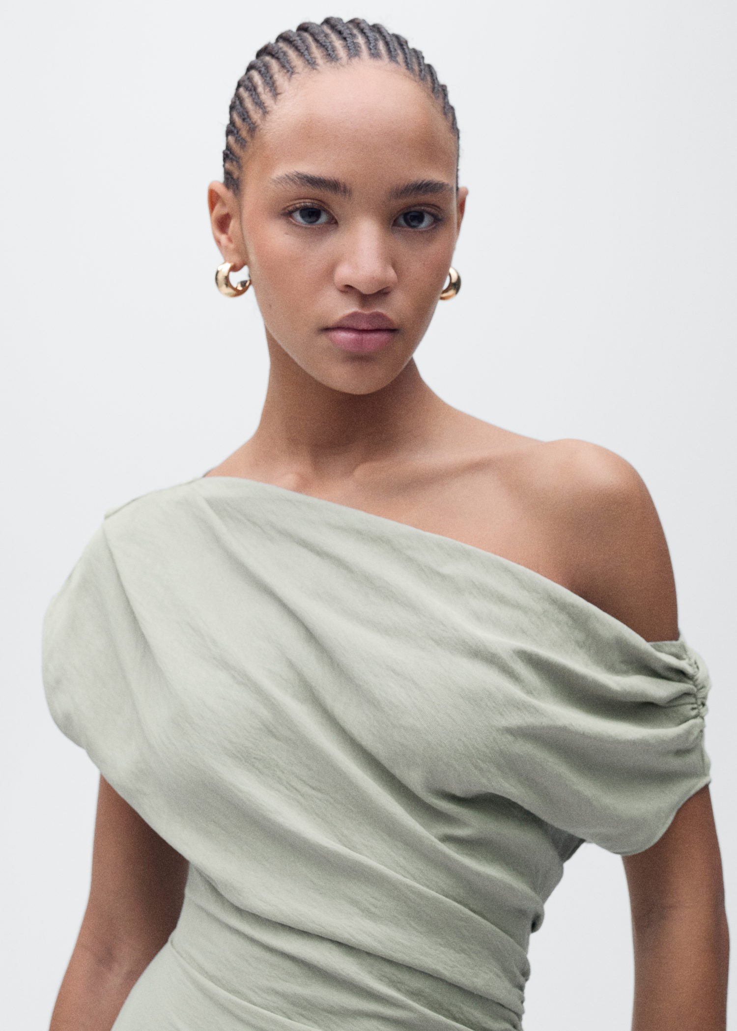 Asymmetrical Draped Short Dress