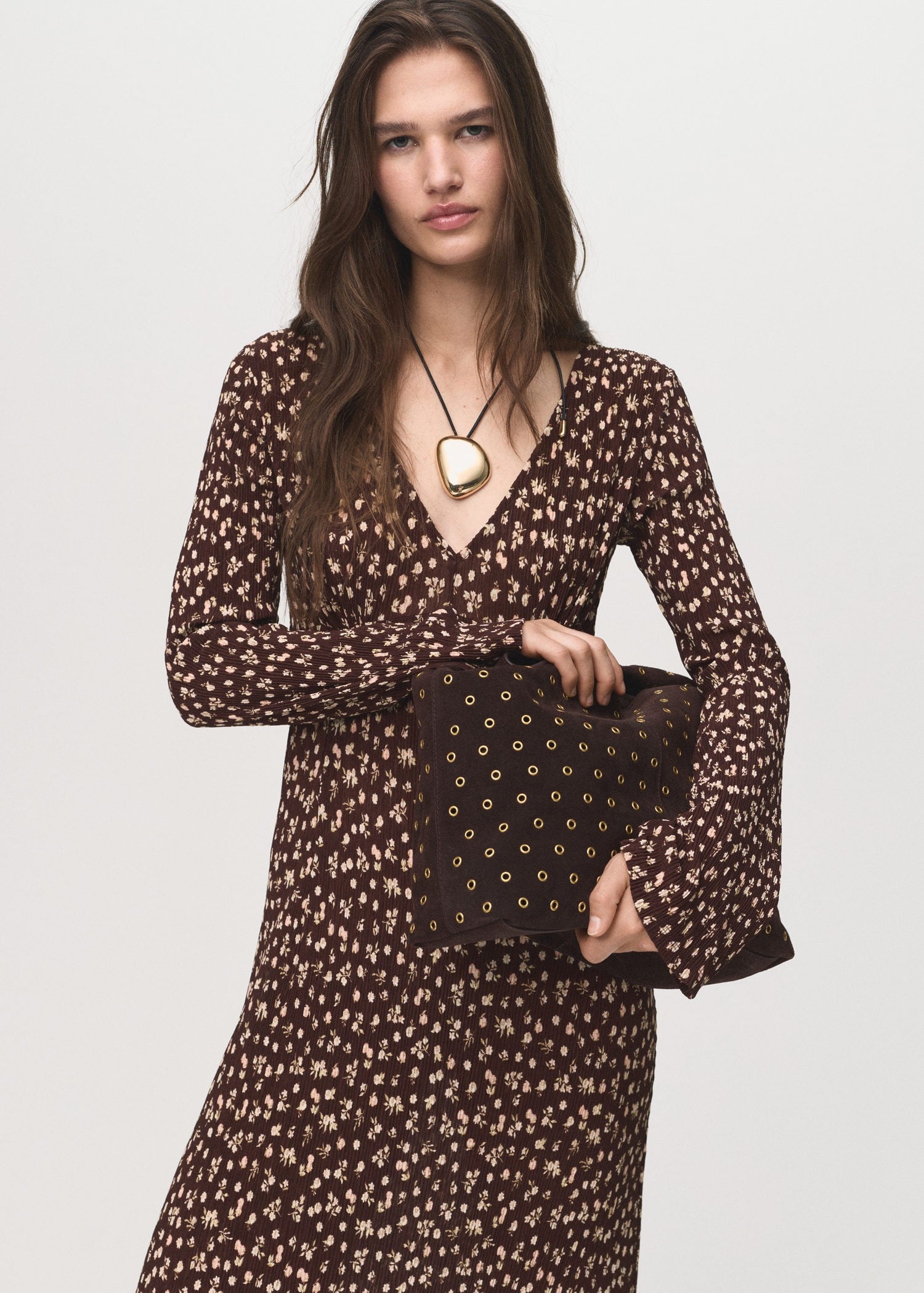 Printed Vneck Dress