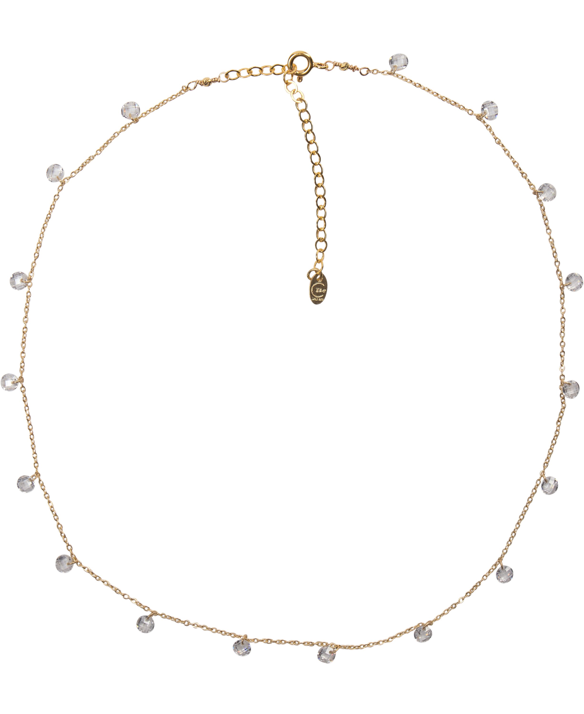 Susan White Zirconia Necklace Gold