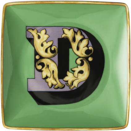 Bowl 12cm sq. Flat, Holiday Alphabet D, Versace